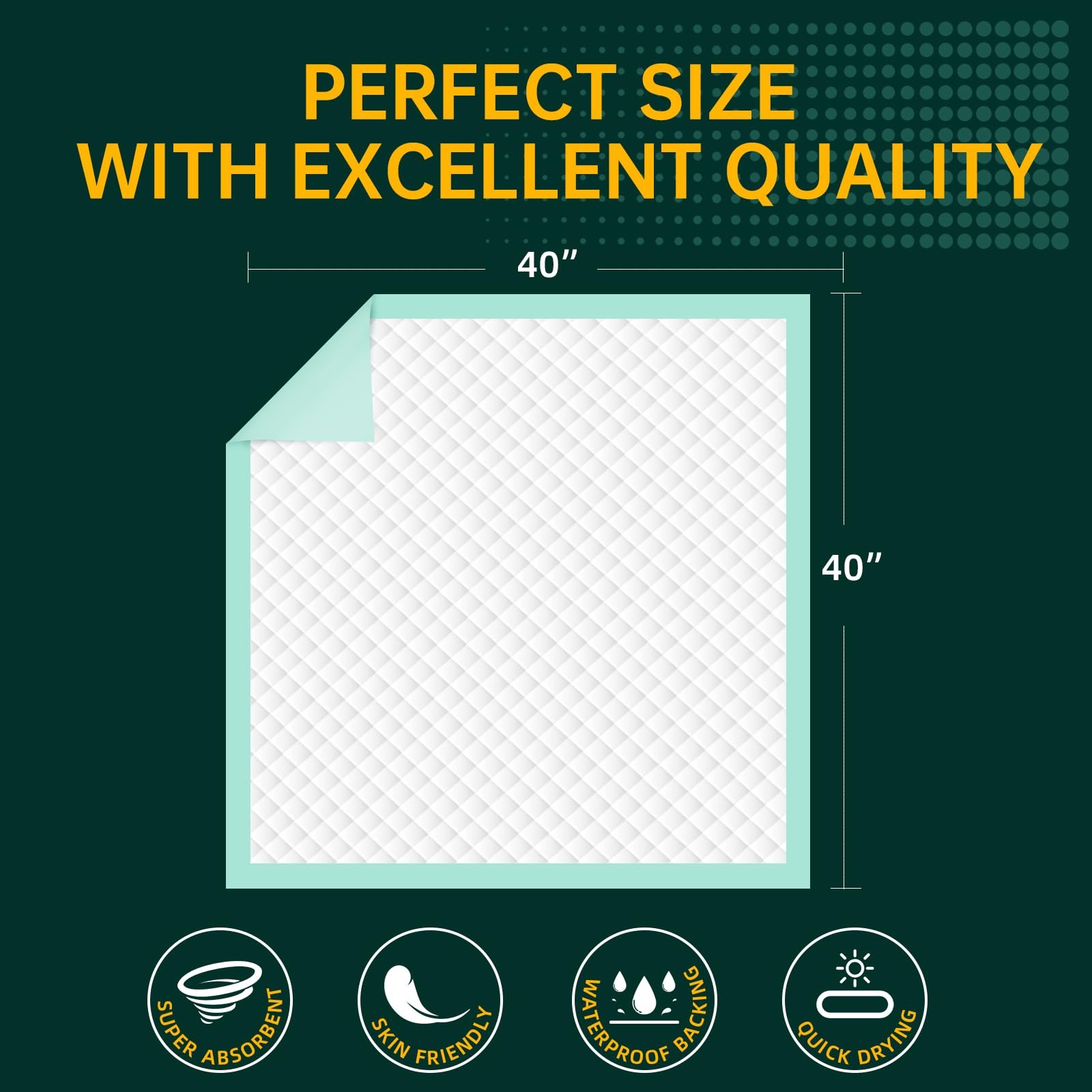 Extra Large Bed Pads Waterproof Super Absorbent Underpads 40×40 Heavy Duty 10 Co