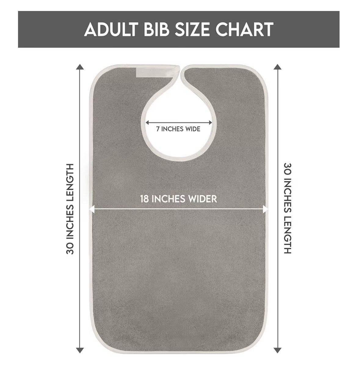 Utopia 6 Pack Premium Unisex Adult Bibs Waterproof Washable Grey Polycotton