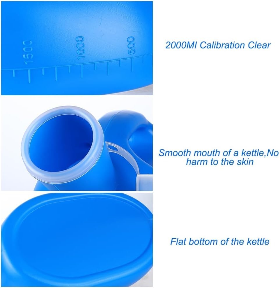Urinal Bottle Portable Urinals for Men Women Urine 2000ml Mens L, Blue