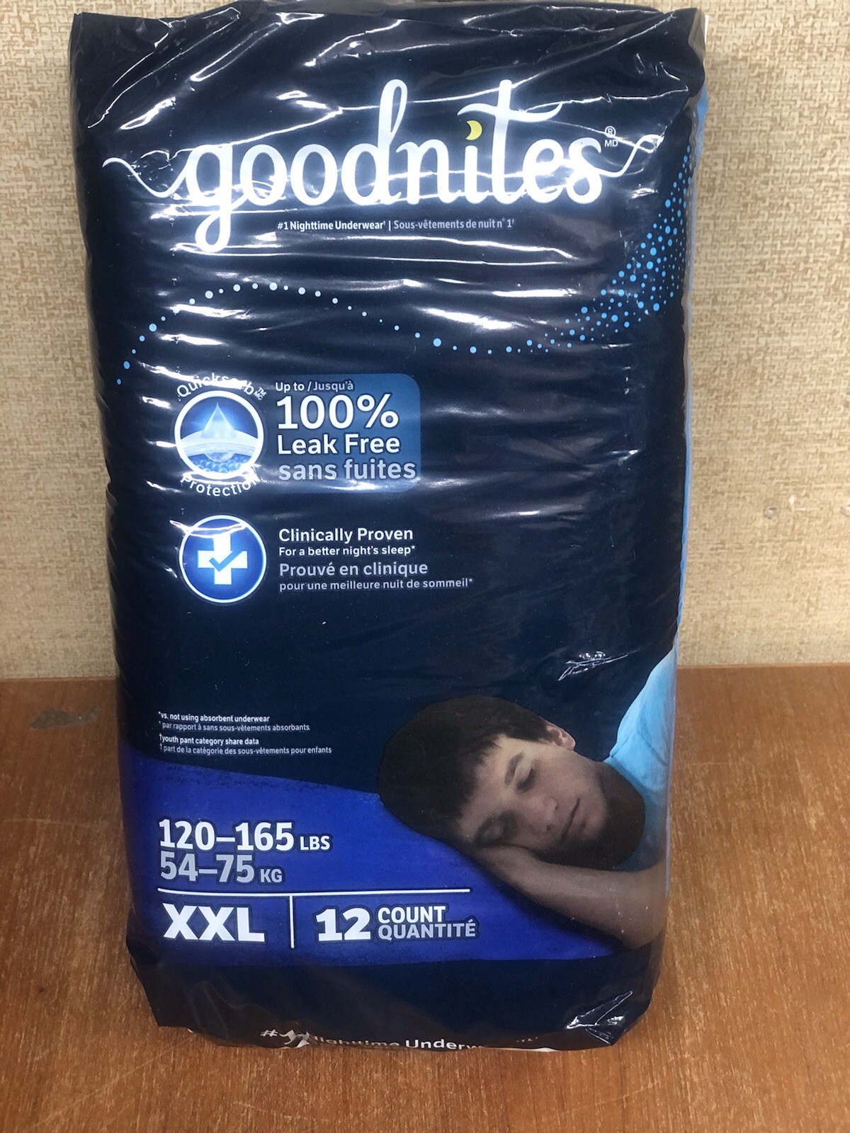 New Goodnites Boys’ Nighttime Underwear, 18 Count Size XXL (120-165 Lbs),