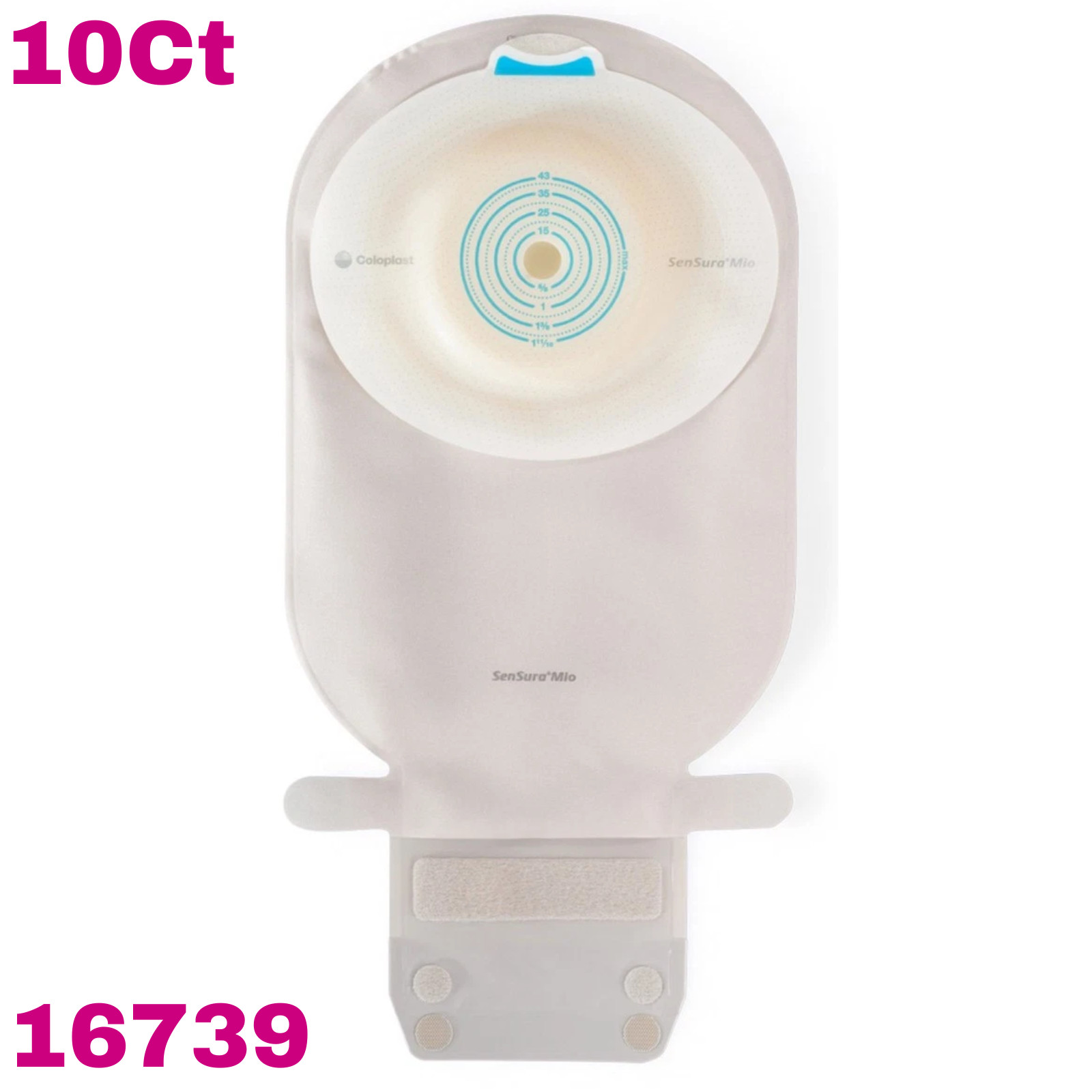 10Ct SENSURA MIO CONVEX OSTOMY POUCH 3/8 TO 1-11/16″ STOMA DRAINABLE 1PC SYSTEM