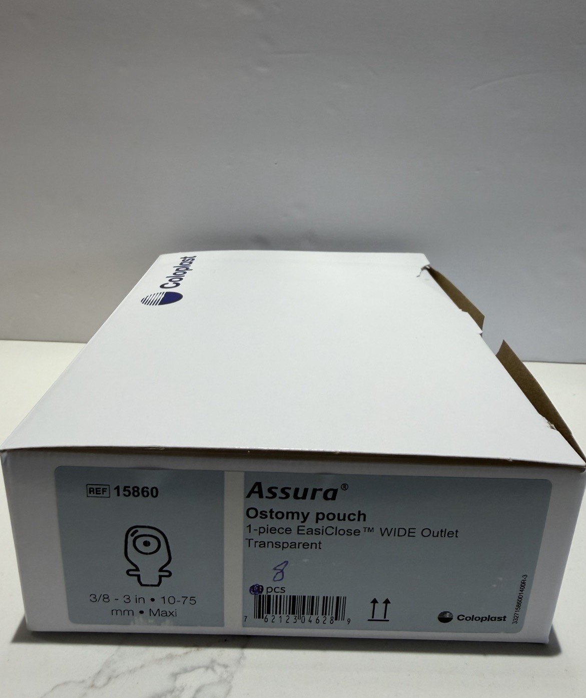 Assura Original Colostomy 15860 Stoma 1pc Easy Close 8 Ct Exp 10/28 NOB