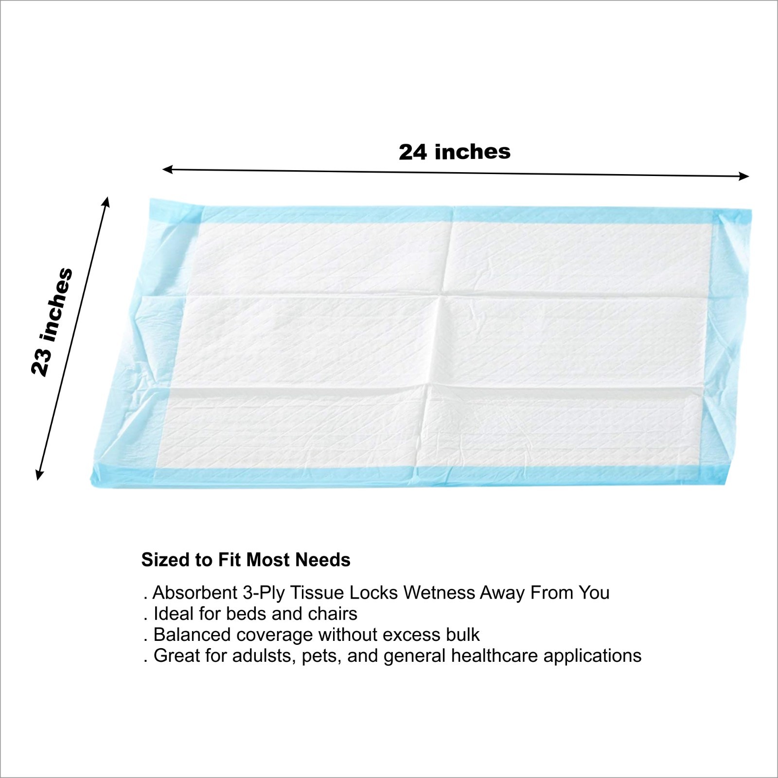 McKesson Underpads Disposable Bed Pads 23″ x 24″ [200 Count], Heavy Absorbency