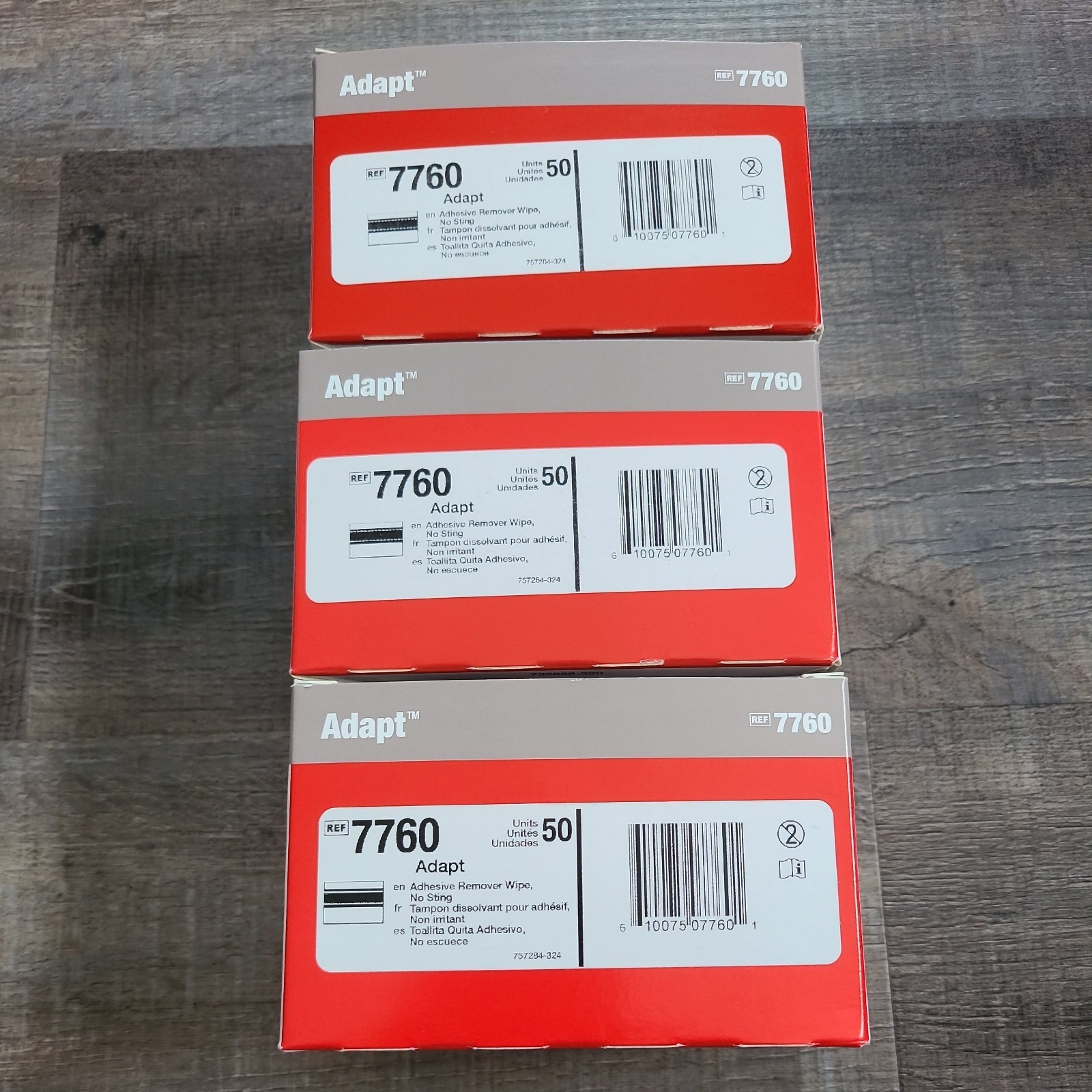(3) BOXES of Hollister 7760 Adapt Universal Remover Wipes – 150 total wipes