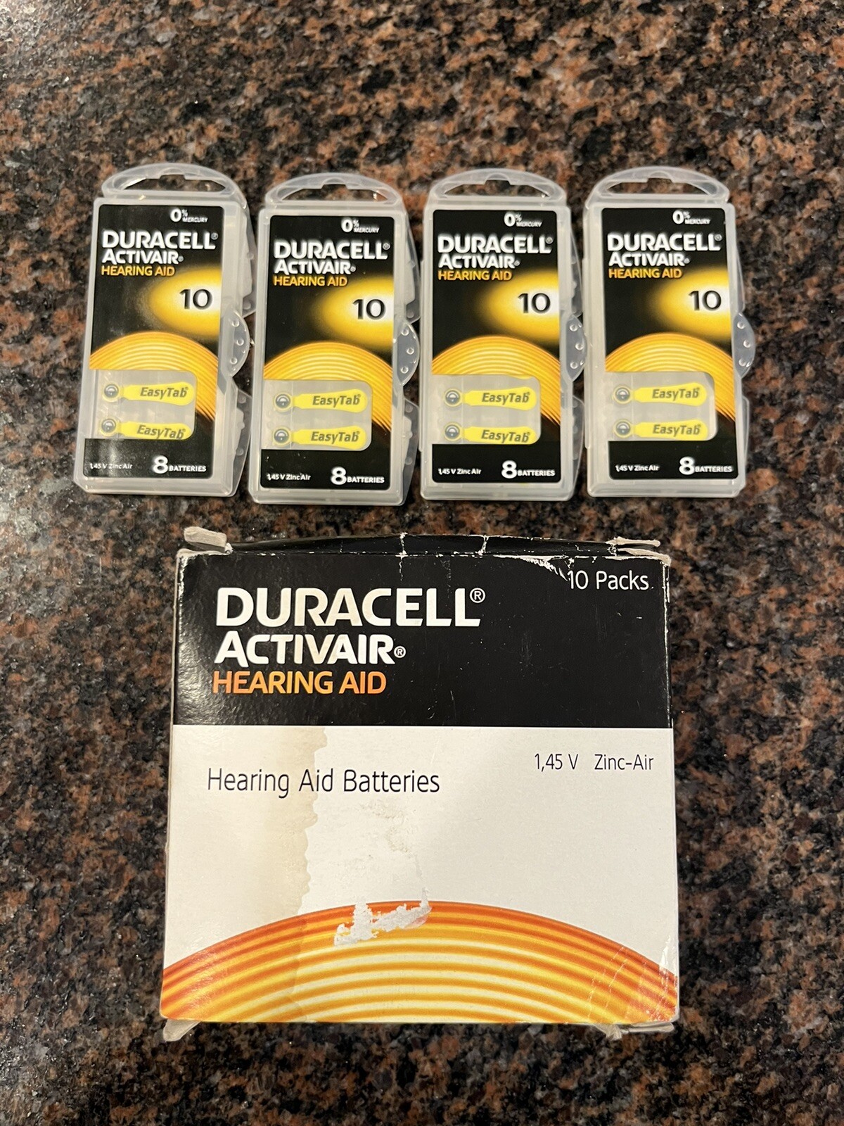 Duracell Activair Hearing Aid Battery 1.45V 4 packs of 8 (32) Zinc Air