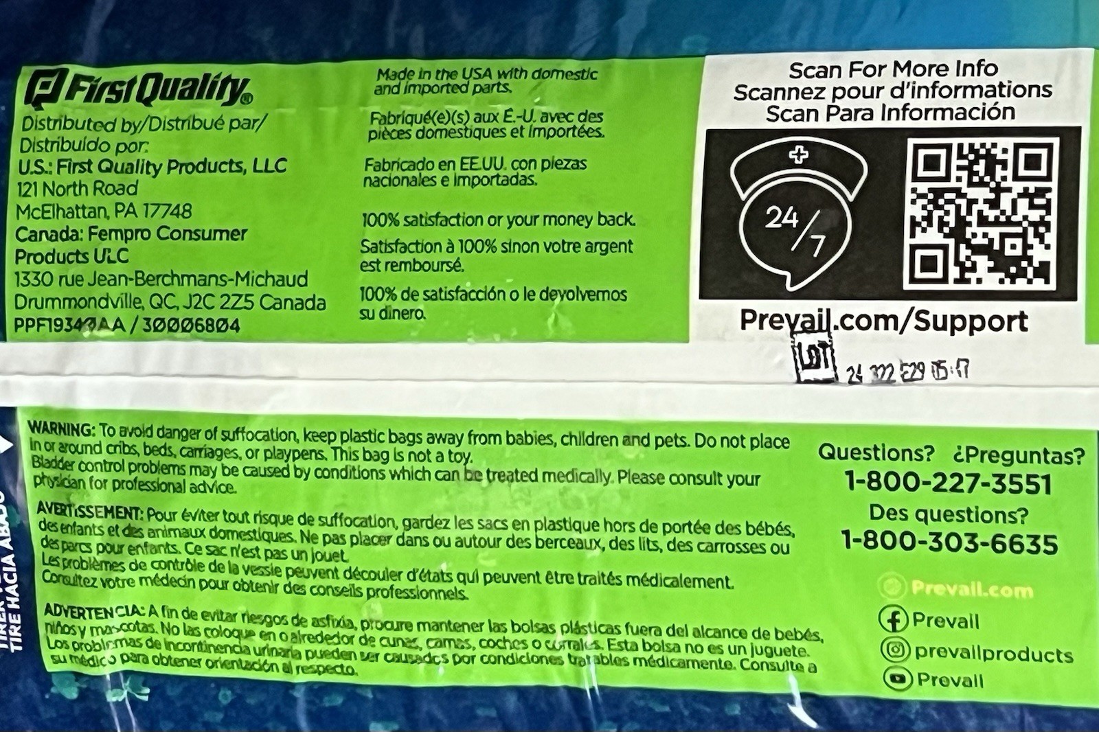4 Pkgs Prevail Per-Fit Incontinence Daily Underware Overnight Protection L New!
