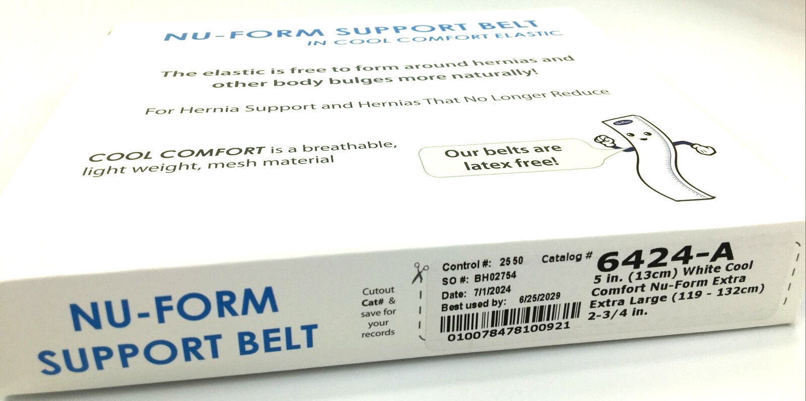 1 Nu-Hope XXL Support Belt 6424-A 5″ White Elastic 2¾” Exp 2029