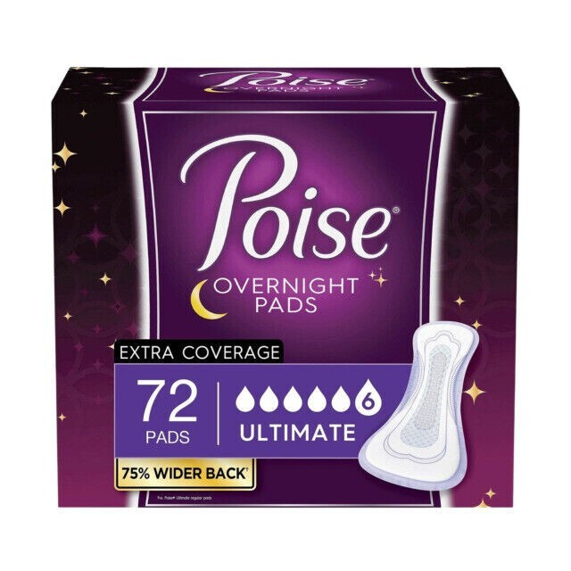 Poise Extra Coverage Incontinence Bladder Control Pads Women’s 36ct x 2 72 Total