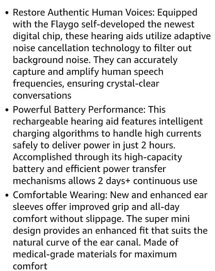 Flaygo Pro Rechargeable Hearing Aids Seniors Hearing Loss Aids