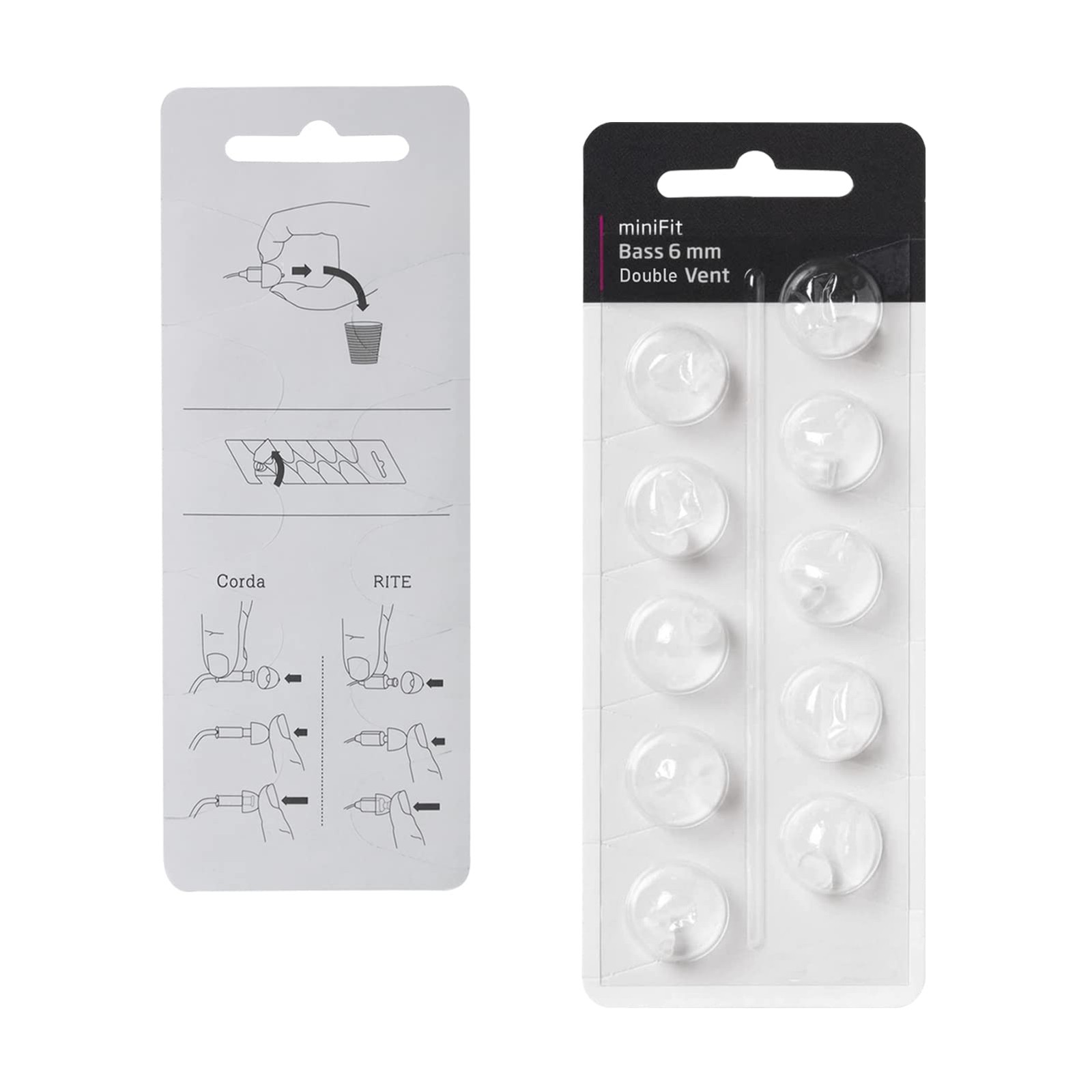 Hearing Aid Domes for Oticon Minifit Double Vent Bass Domes: 2 Packs (6Mm), Univ