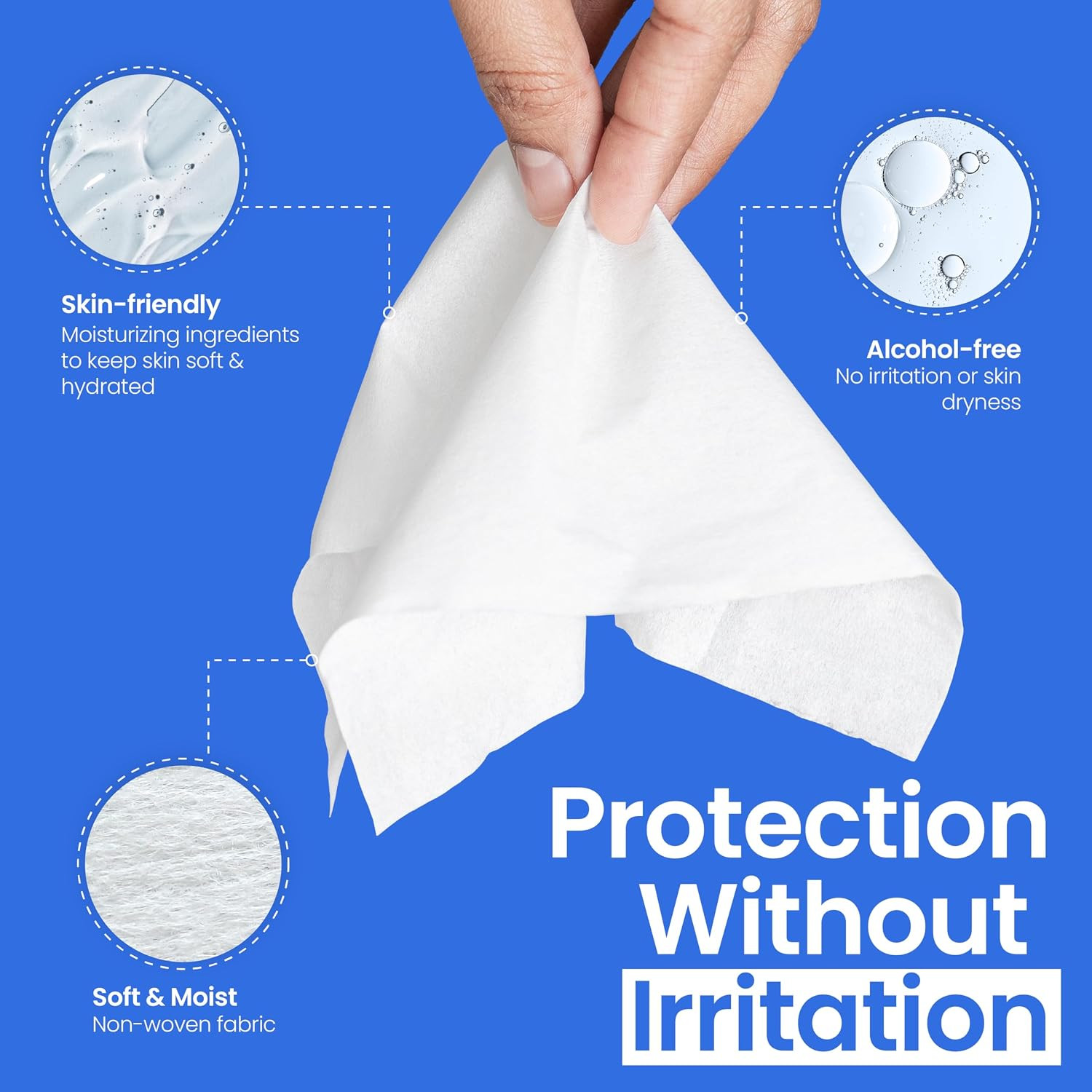 Safe n’ Simple Skin Barrier Wipes No-Sting – 2″ x 2″ – 100 Count – Alcohol-Free