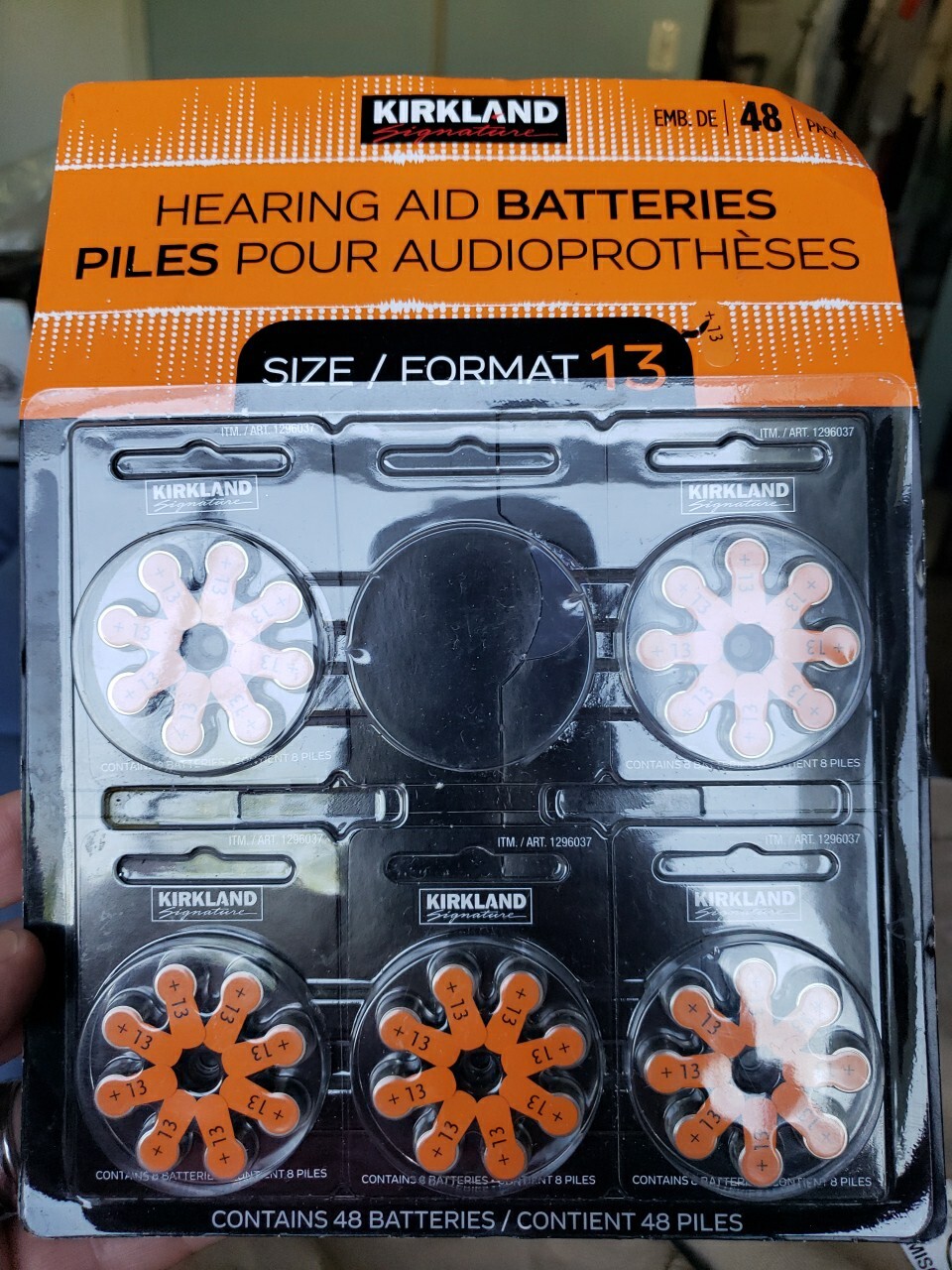 Pack of 40 Size 13 Kirkland Signature Hearing Aid Zinc-Air Batteries Exp 01/2025