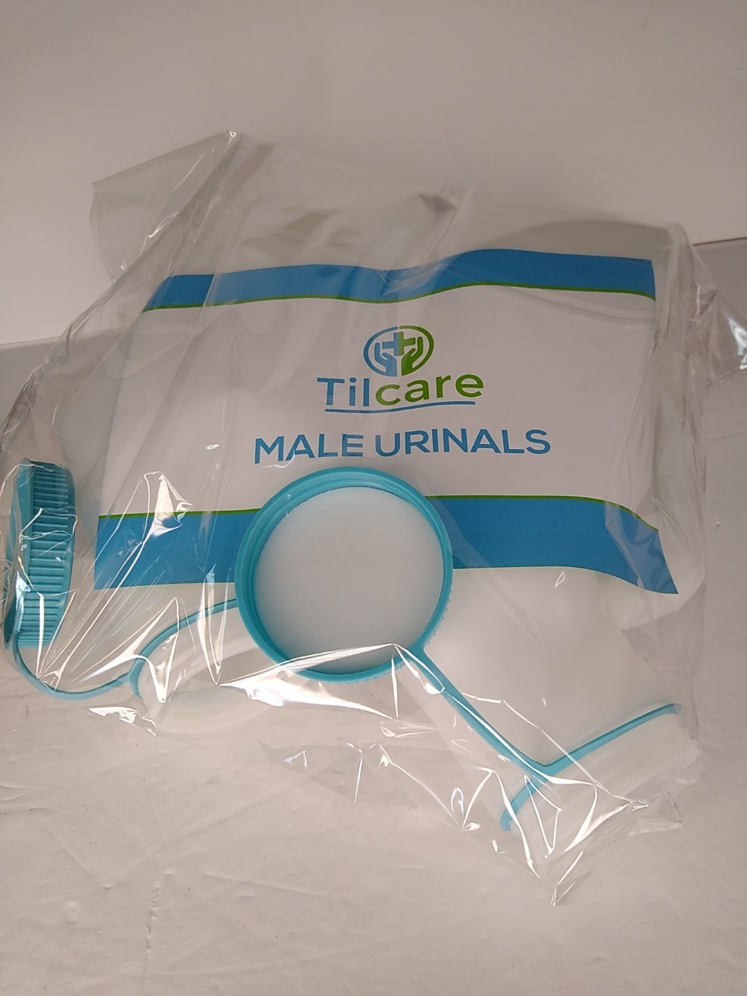 2x Male Urinal with Cover and Handle 32OzPortable Handheld Overnight Pee Tilcare