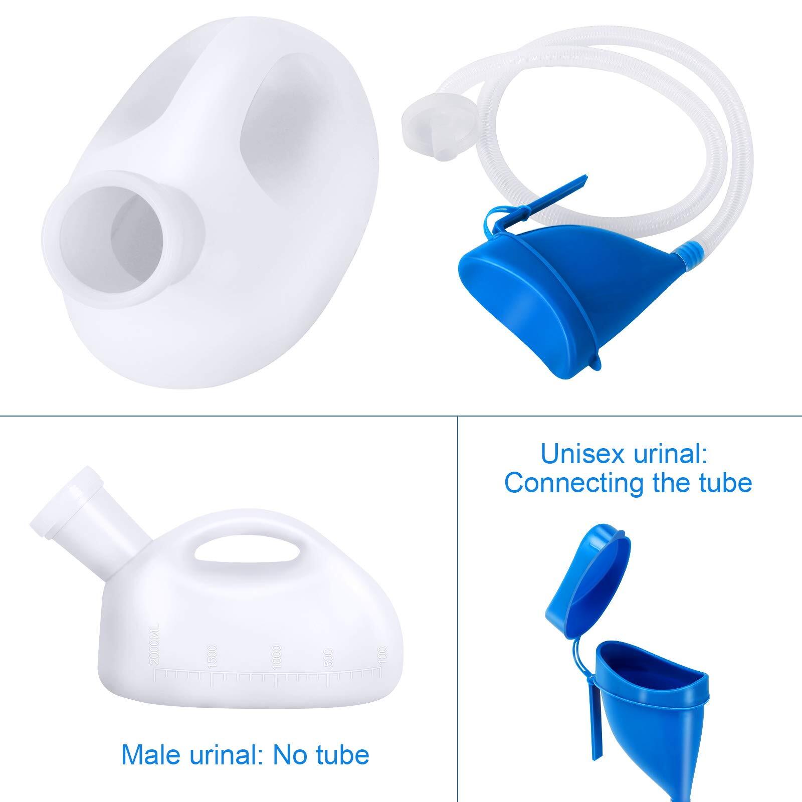 Unisex Potty with Lid and Funnel, Portable Pee Bottle for Men and Women, 2000…