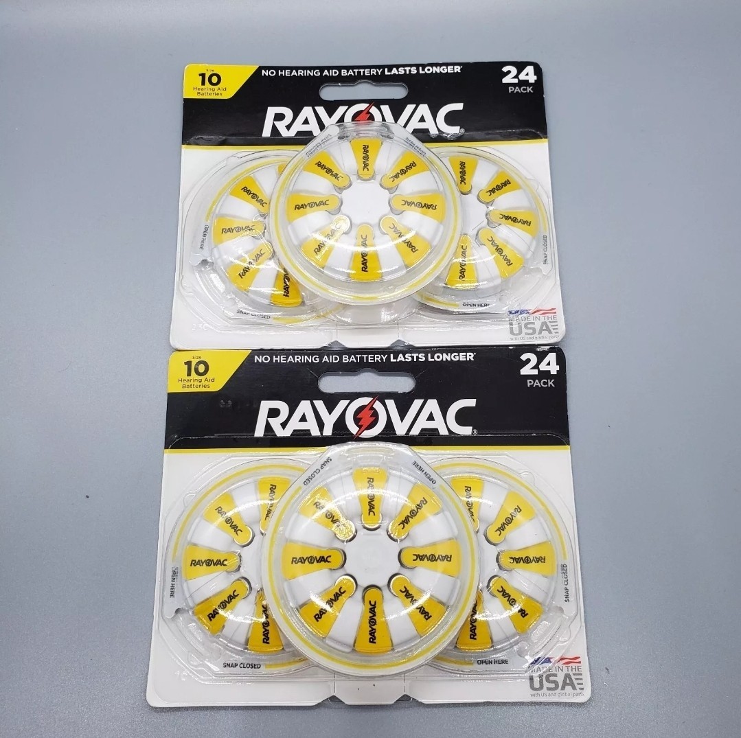 2 Rayovac Hearing Aid Batteries Size 10 Exp. 4/2025 24 each 48 Total