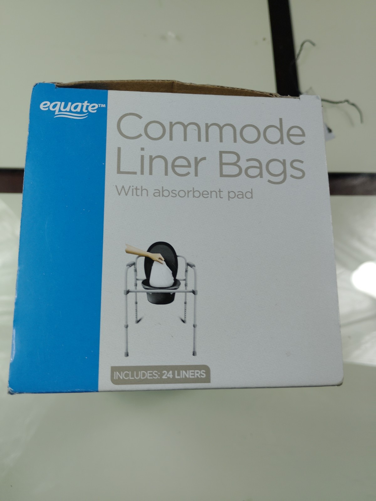 Equate Commode Liner Bags w/ Absorbent Pad 24 Liners Per Box Disposable Refill