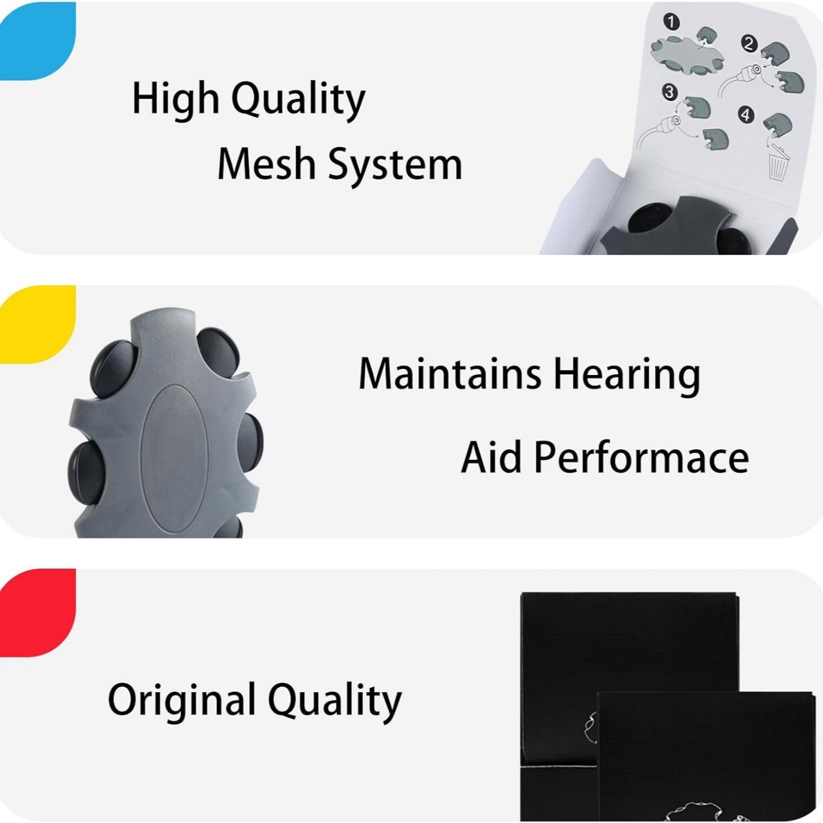 3Pcs Durable Wax Guard W/18 Filters For Oticon Standard Speaker/Hearing Aid