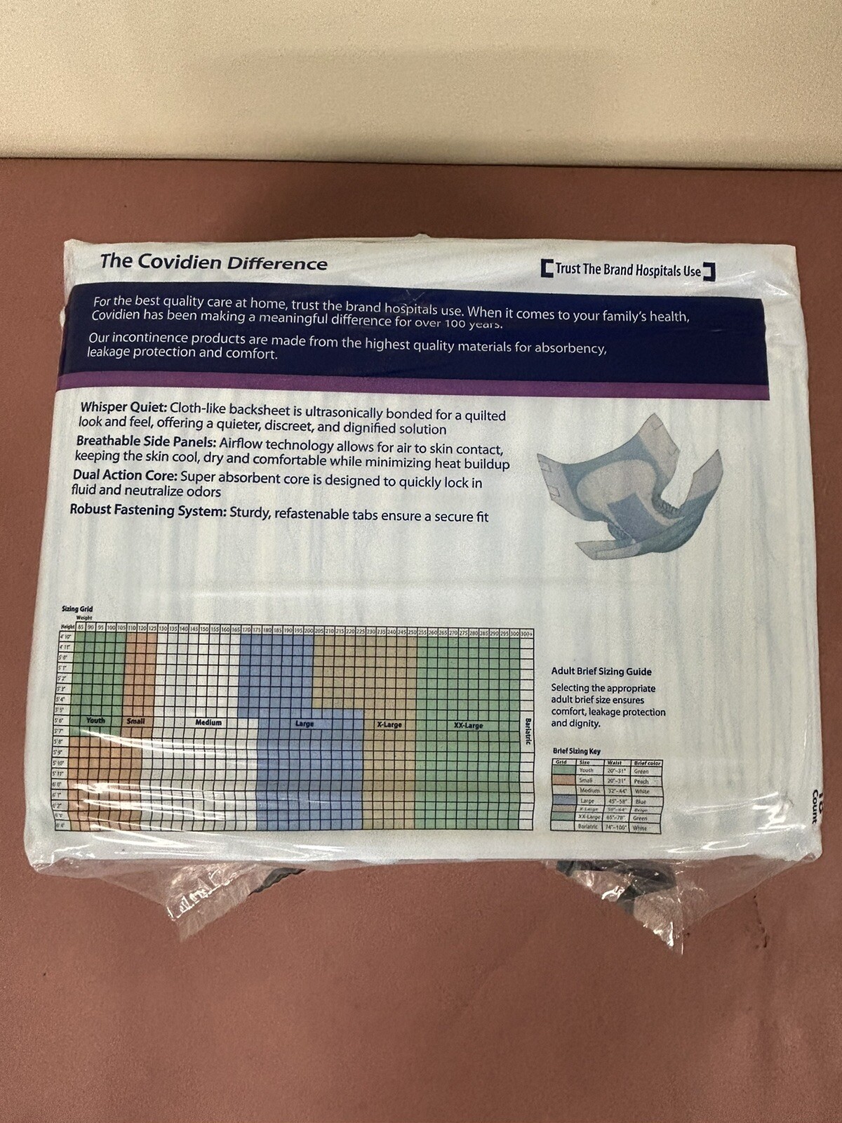 Wings Adult Incontinent Brief Tab Closure Large 45 – 58in -Case of 72