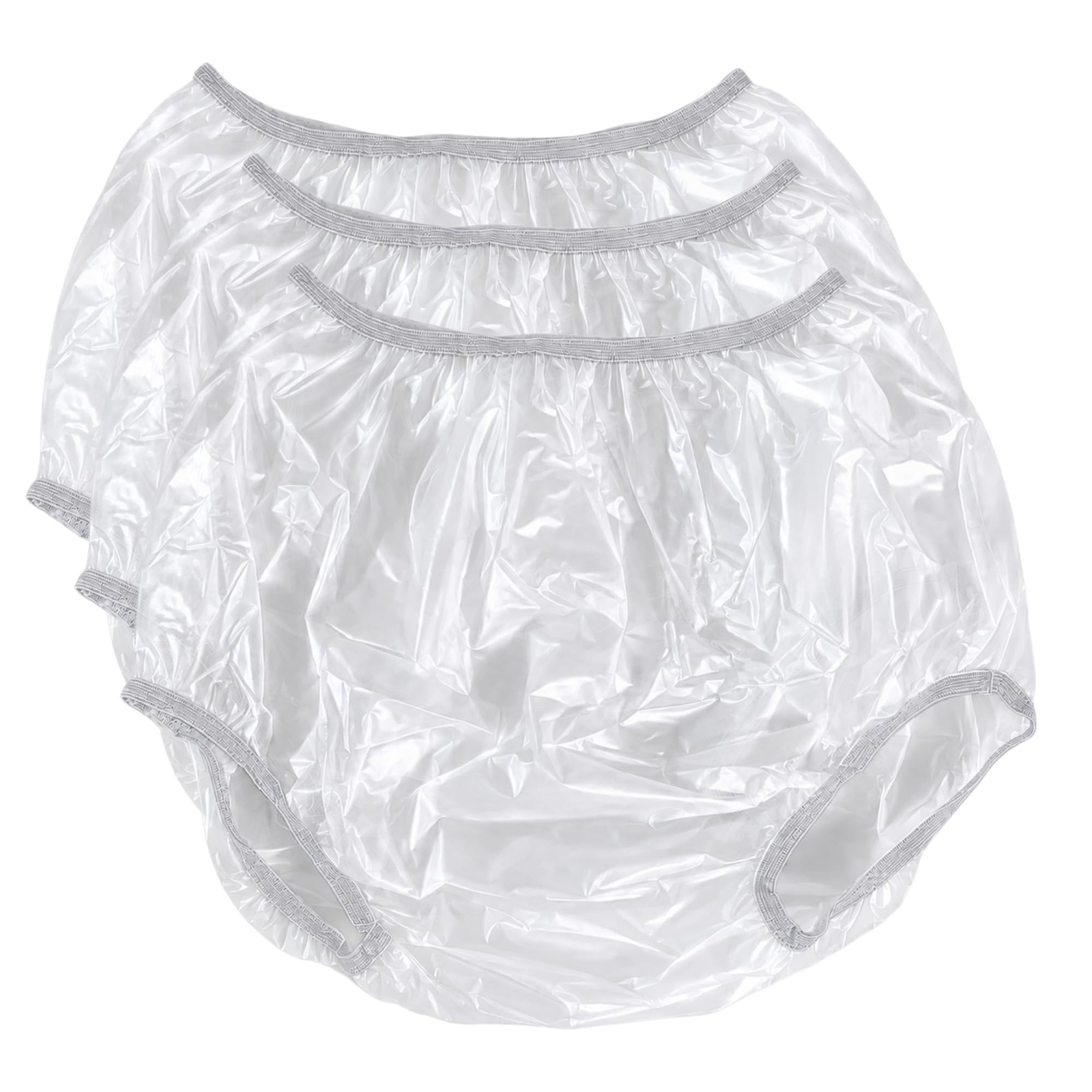 Adult Vinyl Waterproof Pull-On-Cover Incontinence Pants [Pack of 3] Extra Waterp