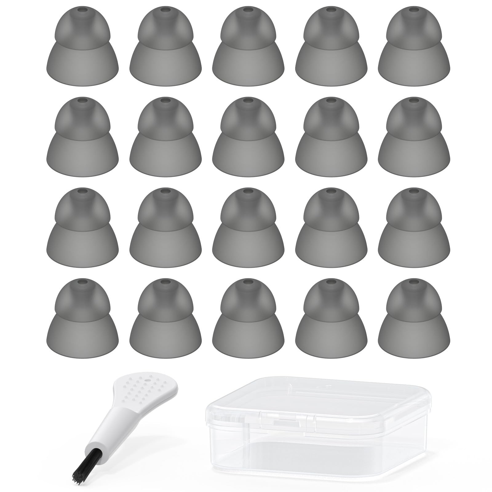 Resound Compatible Hearing Aid Domes Smoky Power Medium 20pcs Pack, Smokey