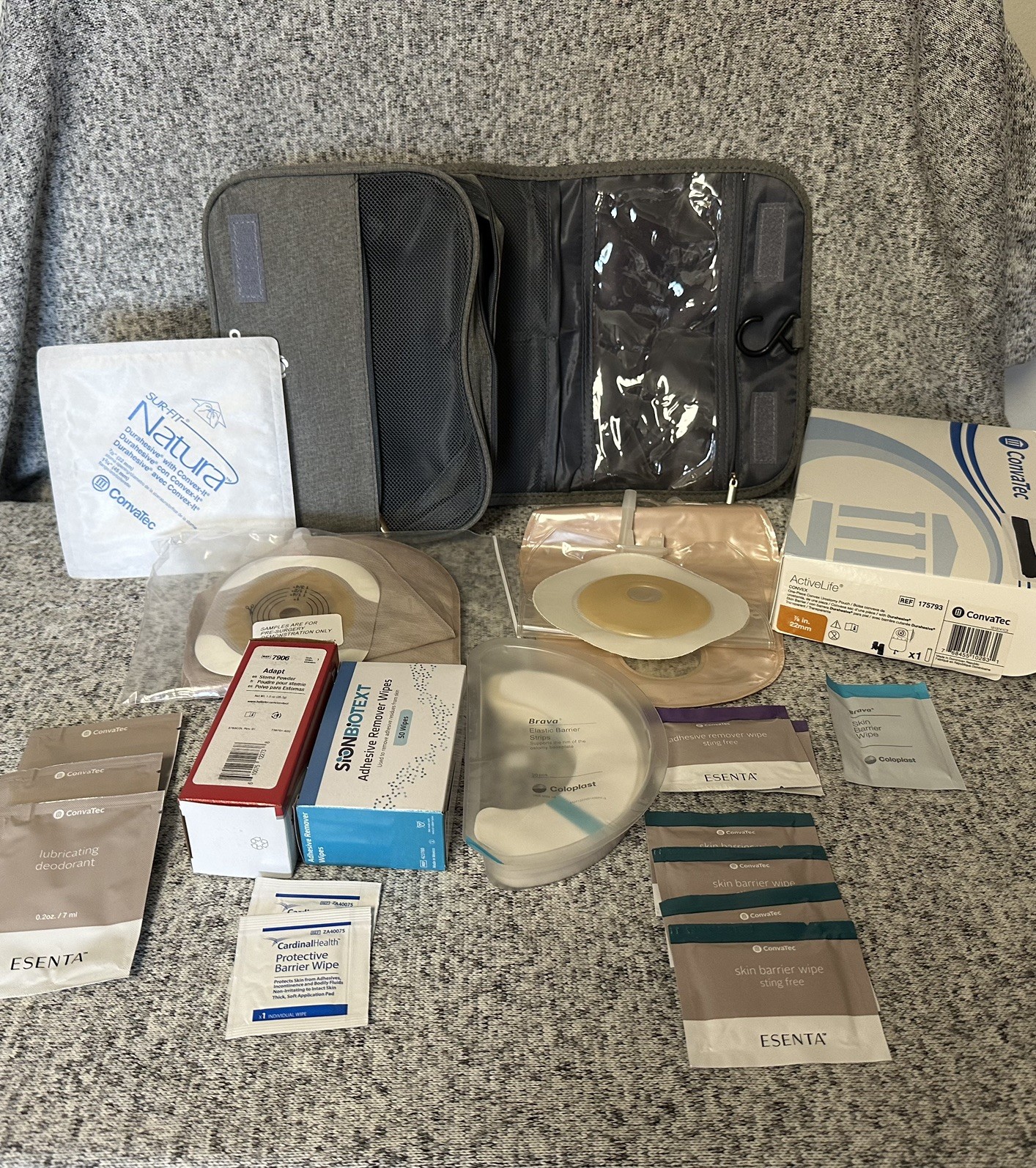 Lot of Coloplast/Convatec Ostomy Supplies- Pouches, Rings, Barriers, Paste
