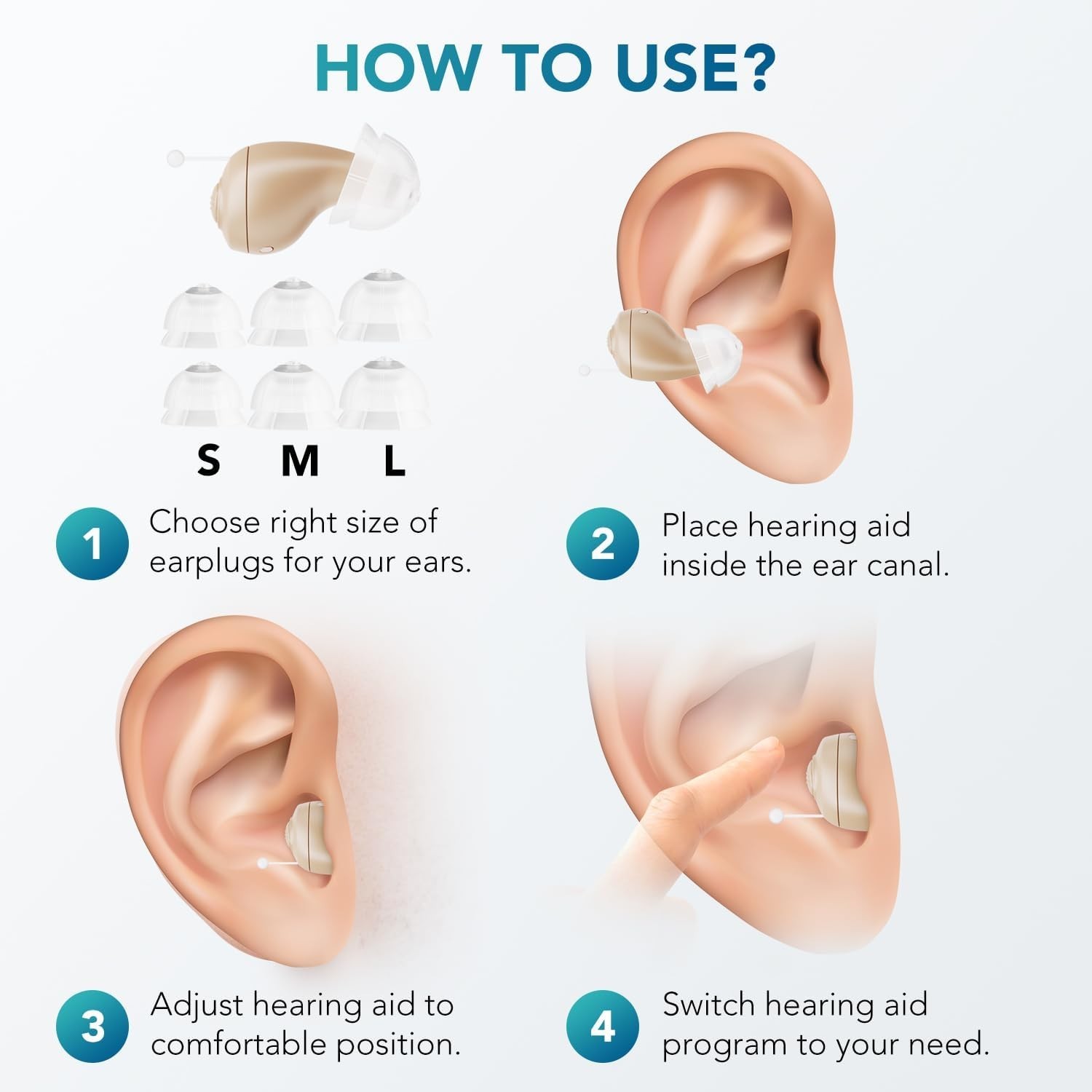 OTC Hearing Aids for Seniors, Rechargeable Hearing Aid Amplifiers Devices Adults