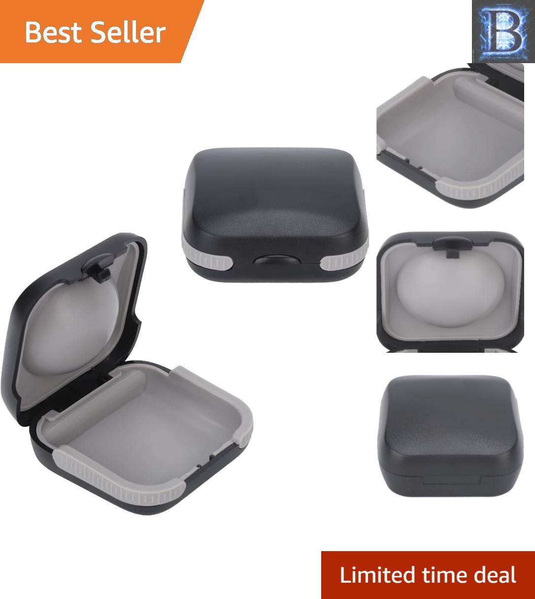 Sleek Black Hearing Aid Case – Hard, Lightweight & Splashproof, Fits ITE/RIC/CIC