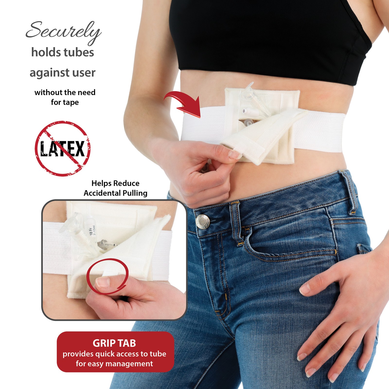 Core Products NelMed G-Tube Holder – Feeding Tube Belt Holder for PEG, G, J