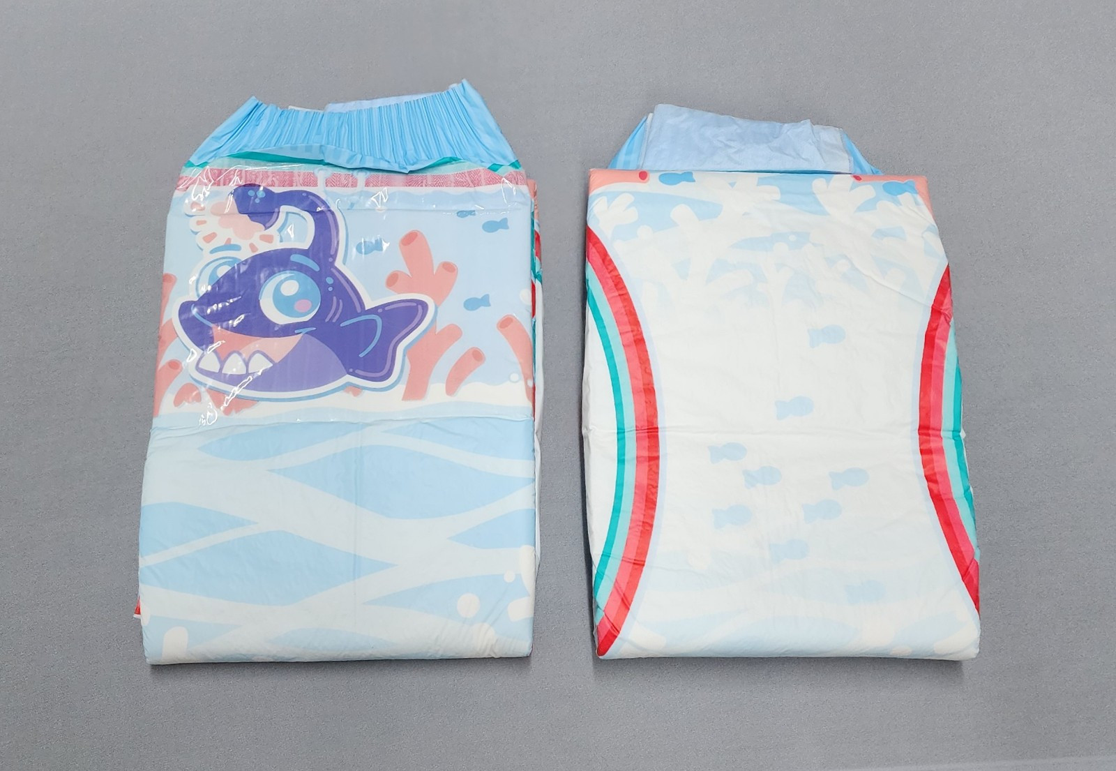 Kiddo Sea Friends Pack of 2 Adult Abdl Plastic Backed Diapers Size Large