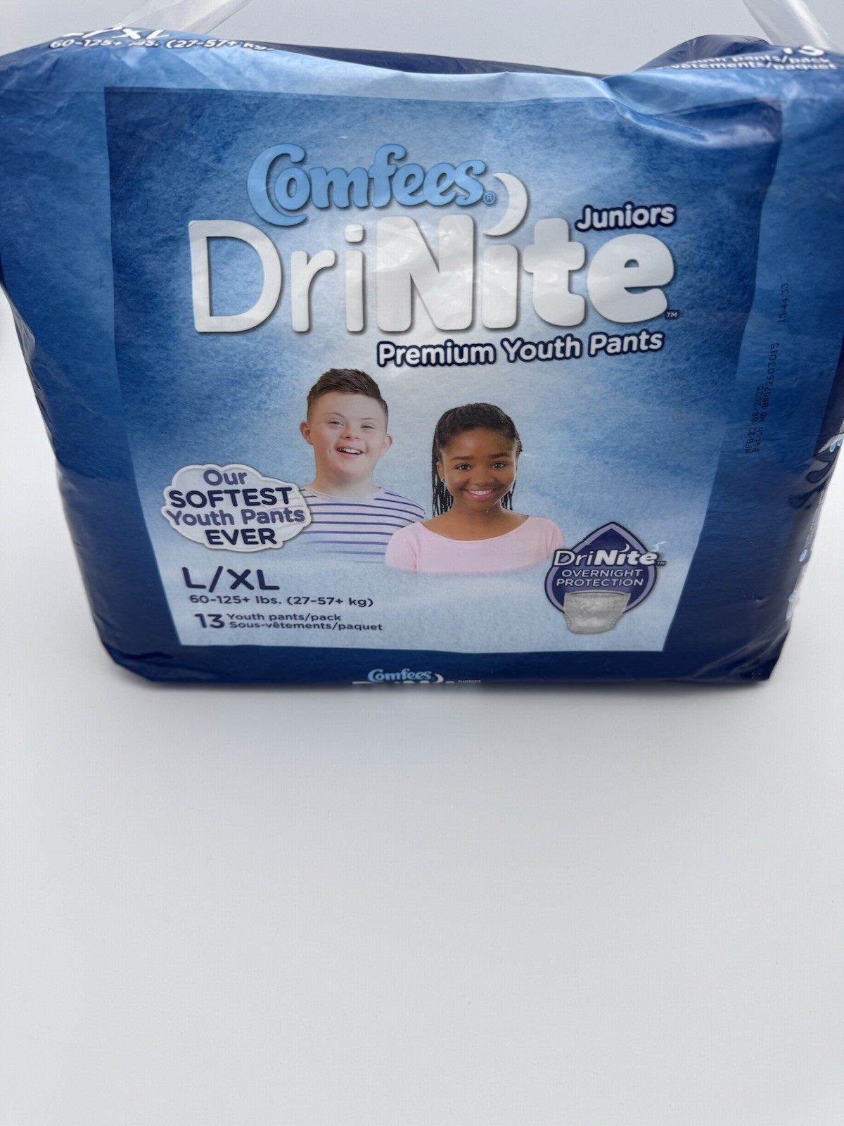 Comfees DriNite Youth Incontinence Pants L/XL 60-125 Overnight 3 pks of 13 ct