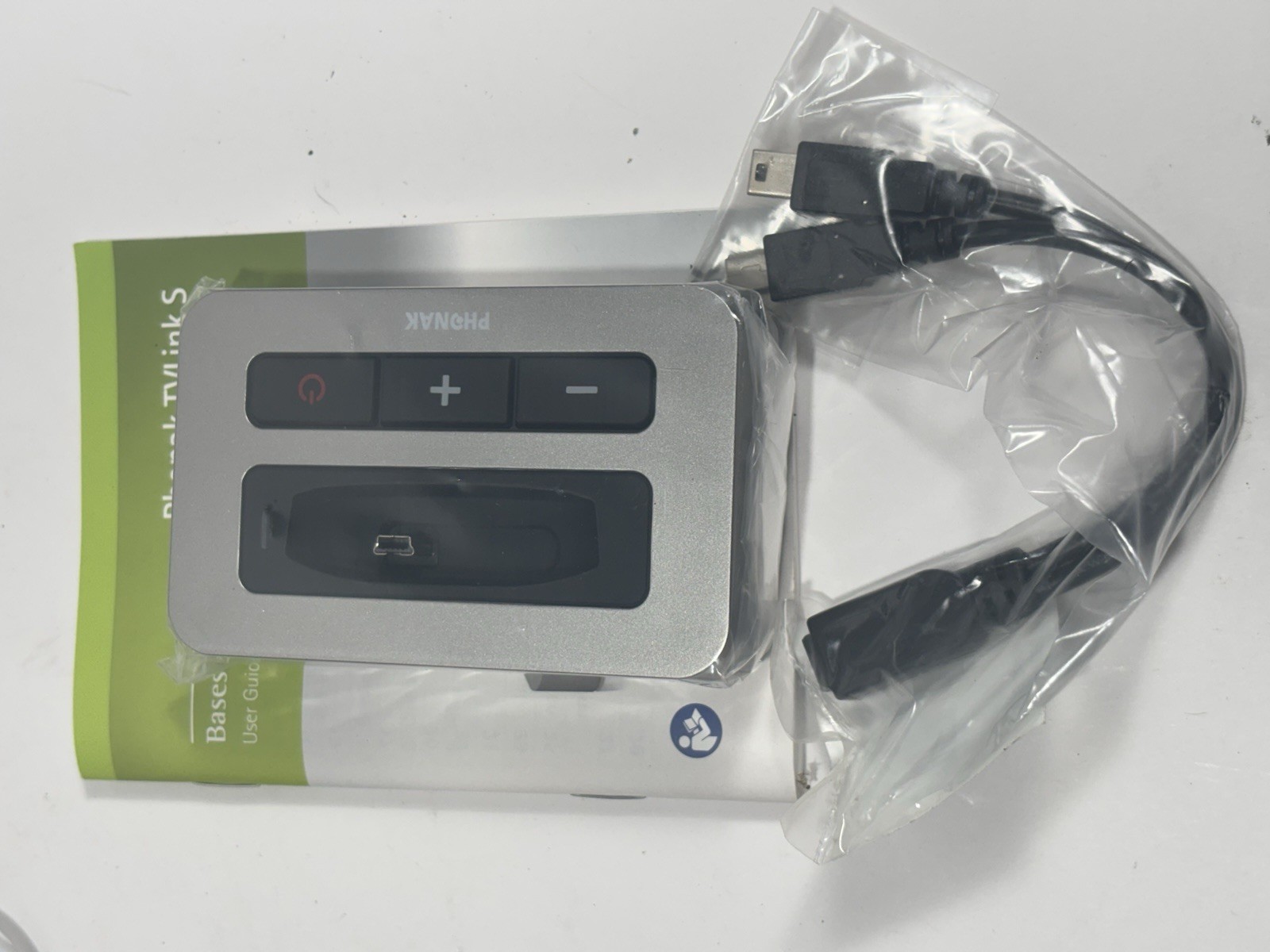 Phonak TVLink2 S Base Station TV Link S No Power Adapter hearing aids Some Cable