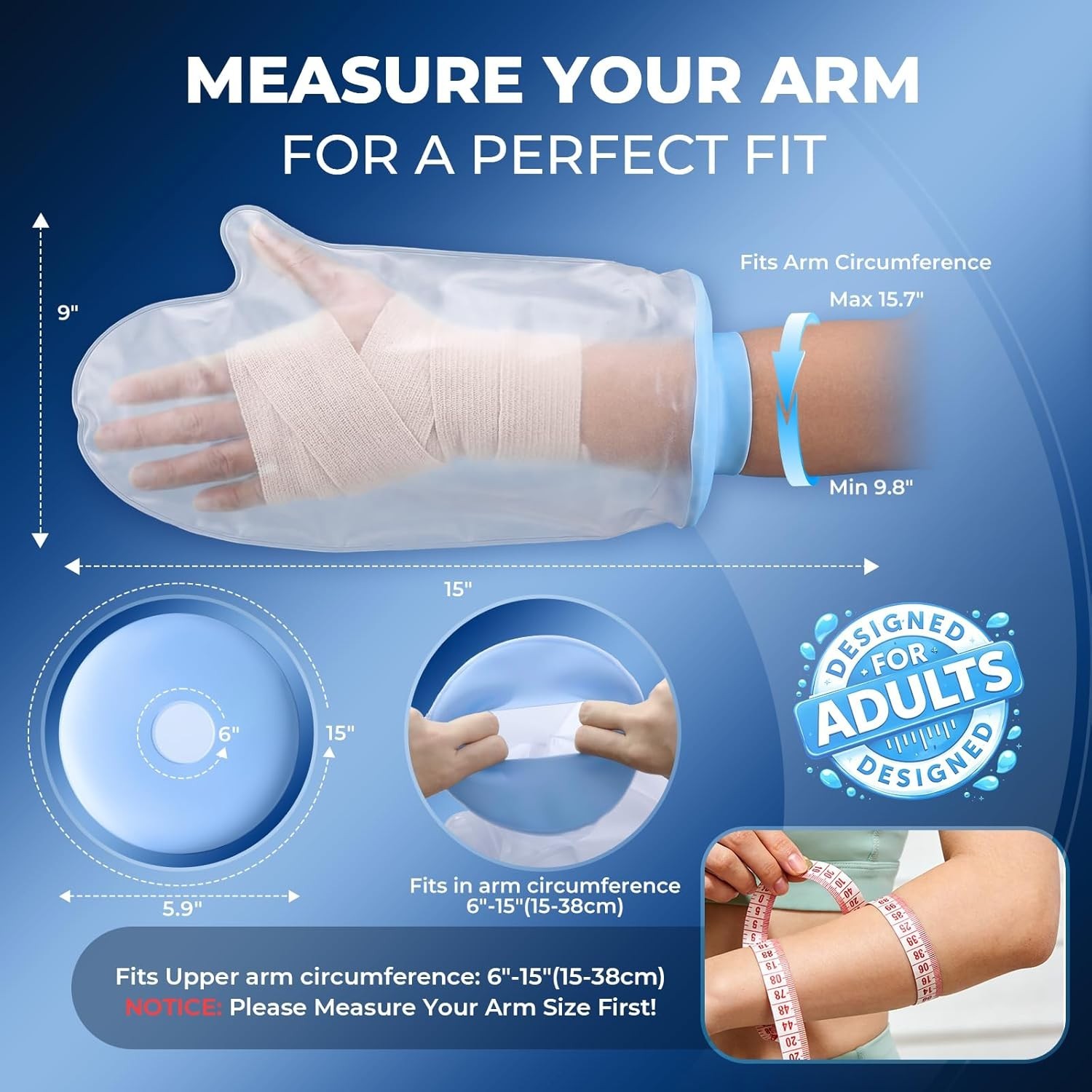 Waterproof Hand Cast Cover, Hand Cover for Shower After Surgery, Hand Cast Co…
