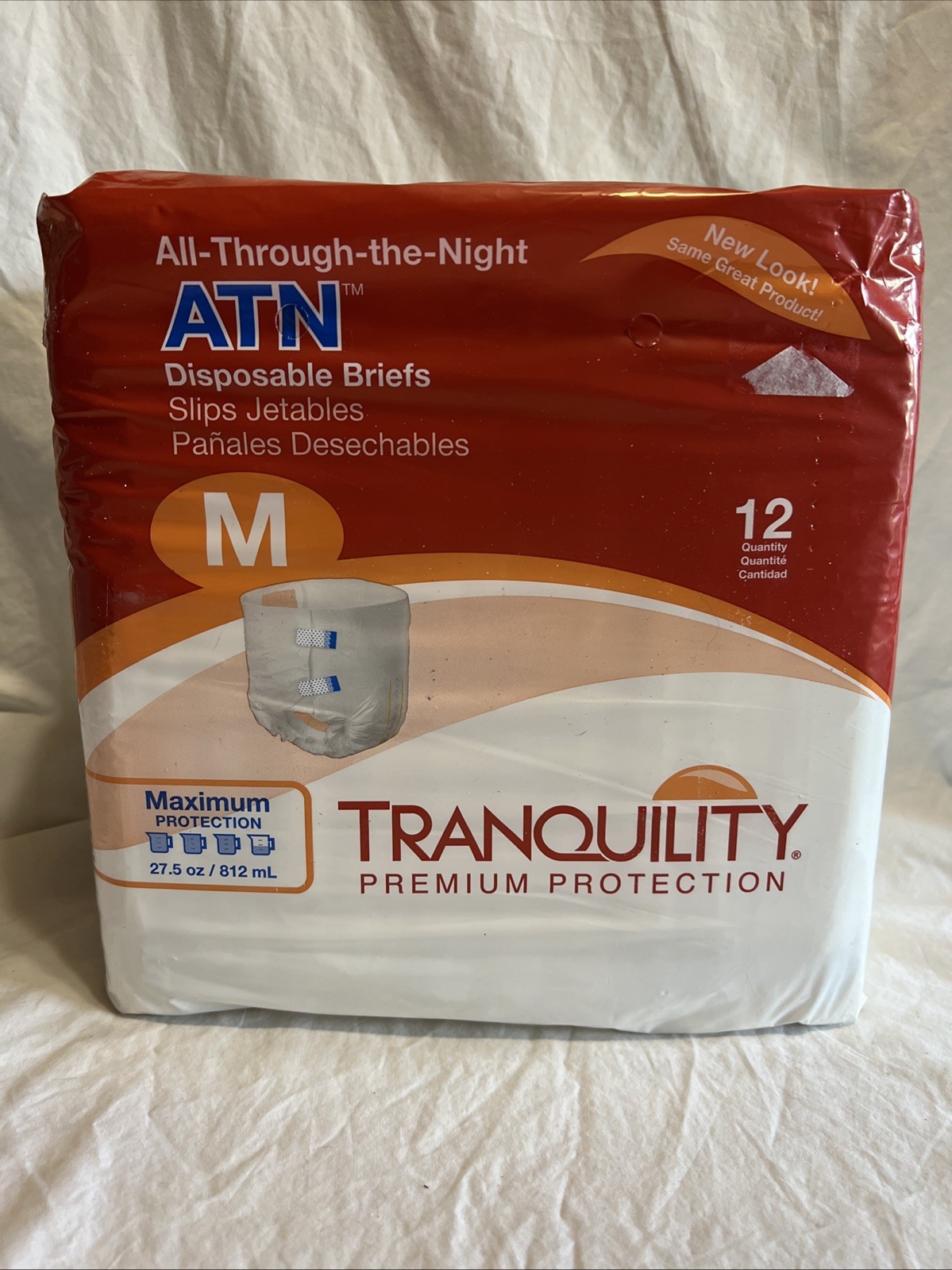 Tranquility ATN All Through the Night Disposable Briefs Adult M Incontinence 12