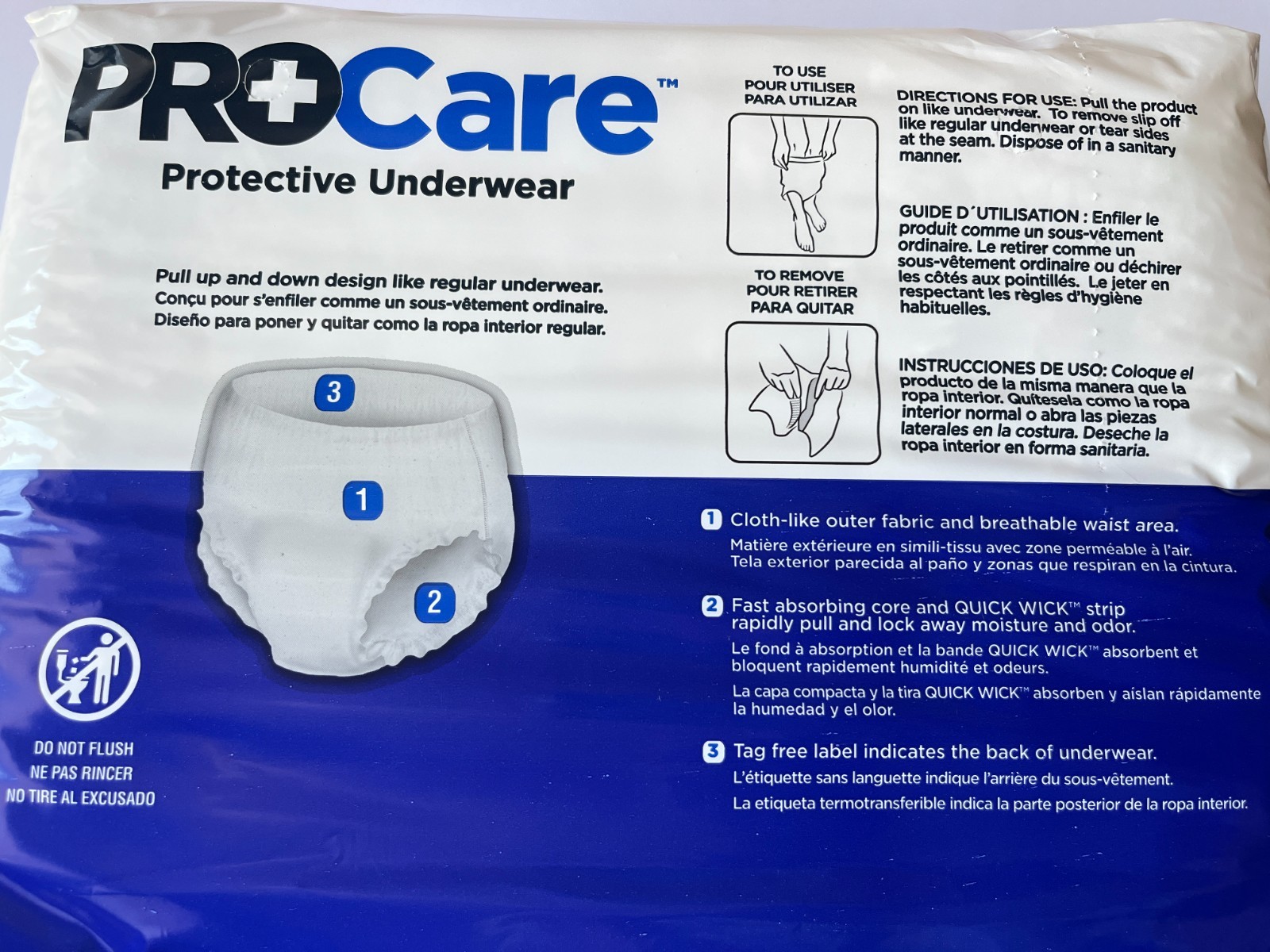 2 Packs ProCare Protective Underwear Large (44″ – 58″) 18 Count Pack (total 36)