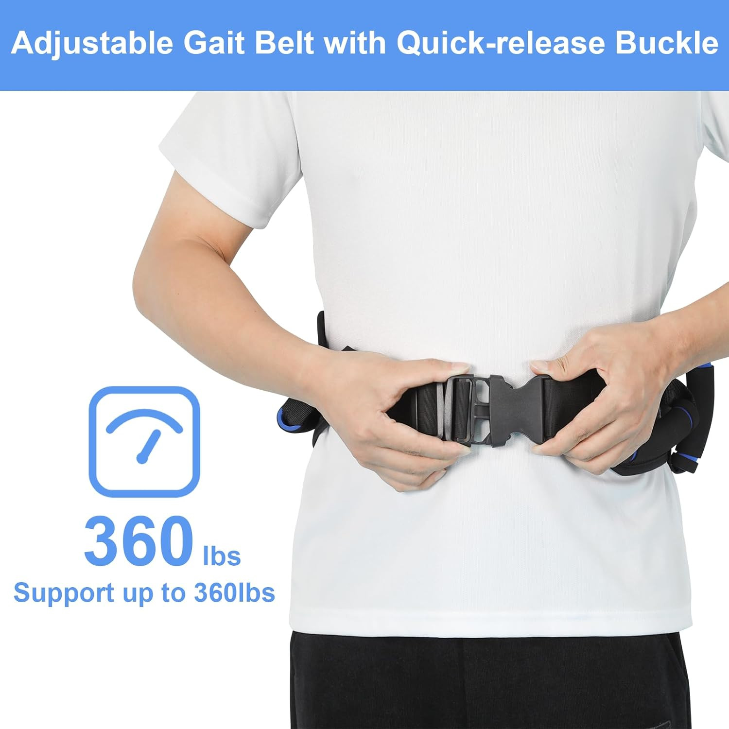 Gait Belt, Gait Belts for Seniors, Gate Belts Medical for Elderly, Gait Belt wit