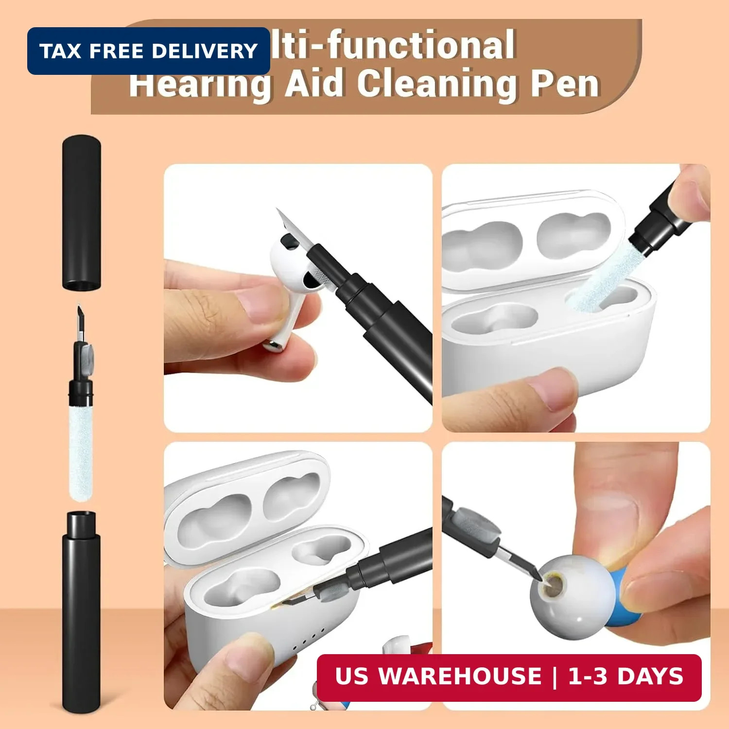 Premium Hearing Aid Cleaning Kit – Compatible with Rechargeable Hearing Aid with