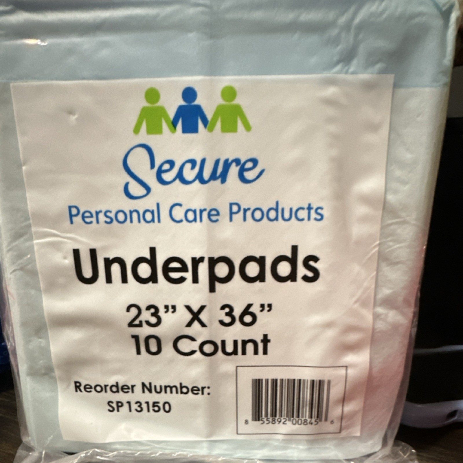 Secure Personal Care Products Underpads Blue White 23″ x 36″ 10 Count SP13150