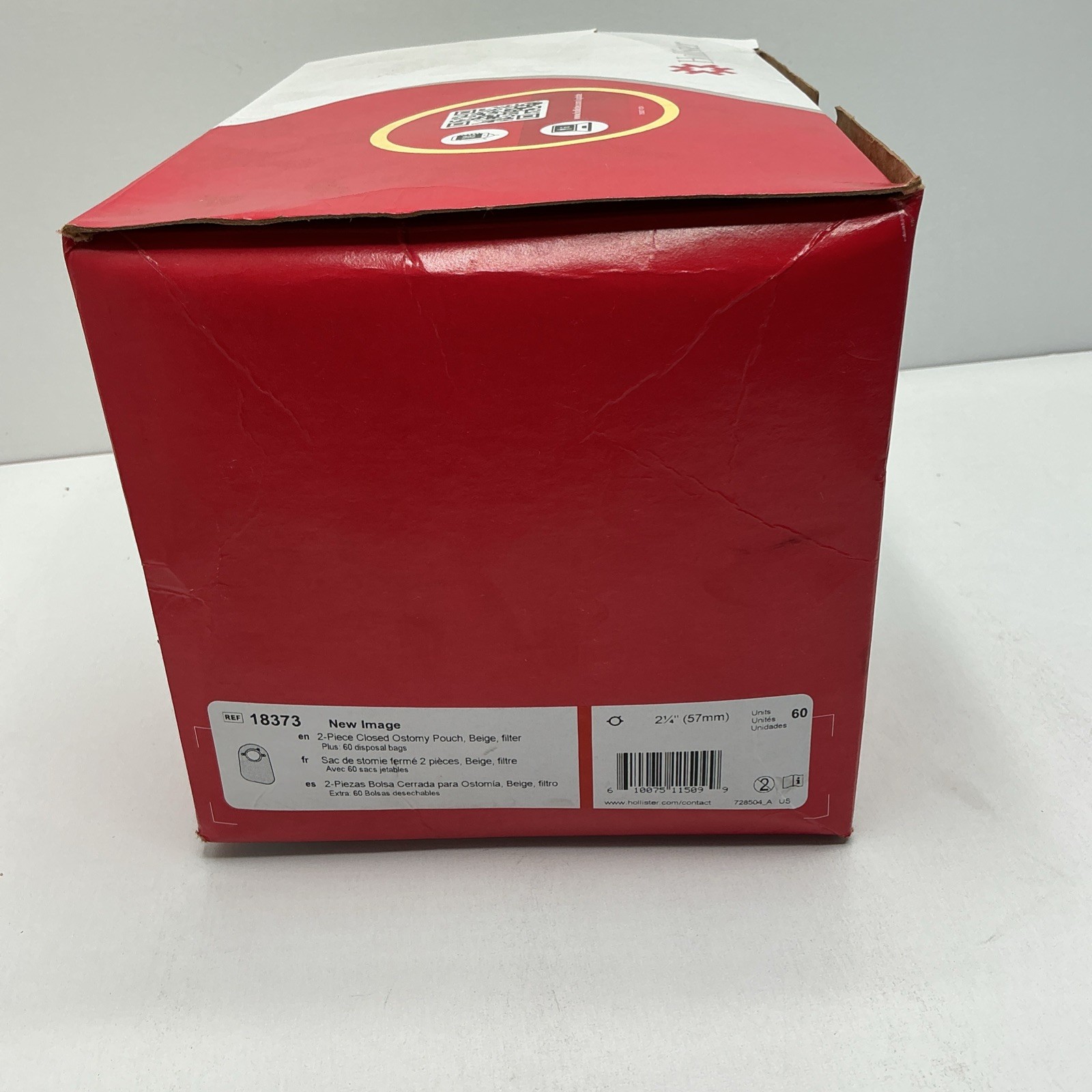 Hollister 18373 Closed End Ostomy Pouches, 2 1/4′ Box of 60