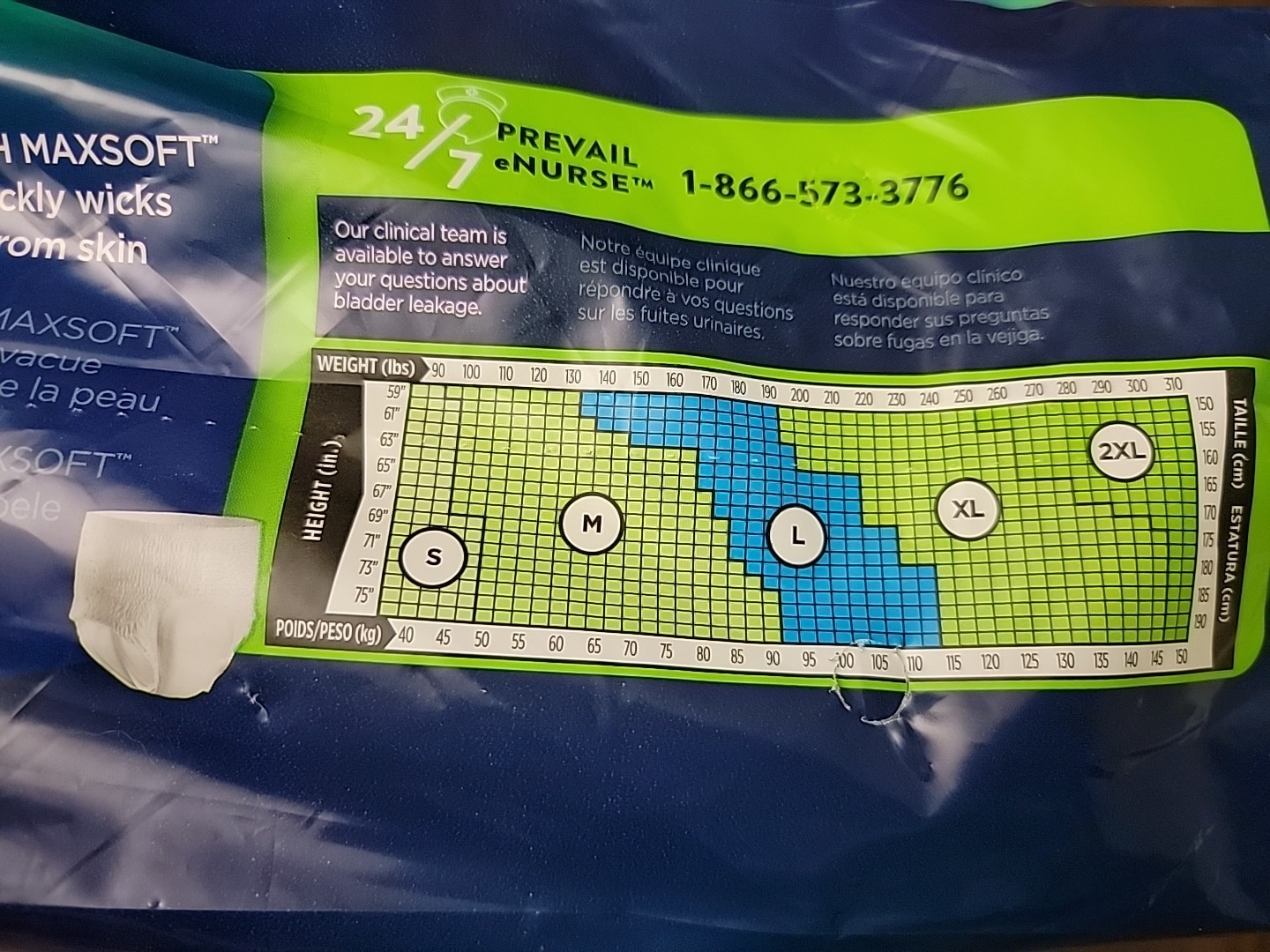 Prevail PER-FIT Daily Underwear Size L Large 44″-58″ 20 count – NEW