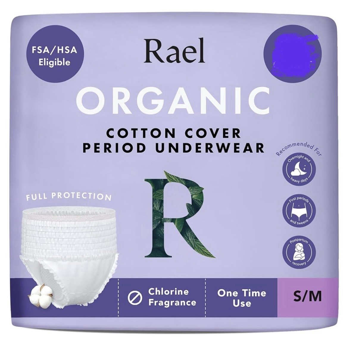 52 Count Rael Organics Small Unisex Incontinence Underwear Briefs Postpartum