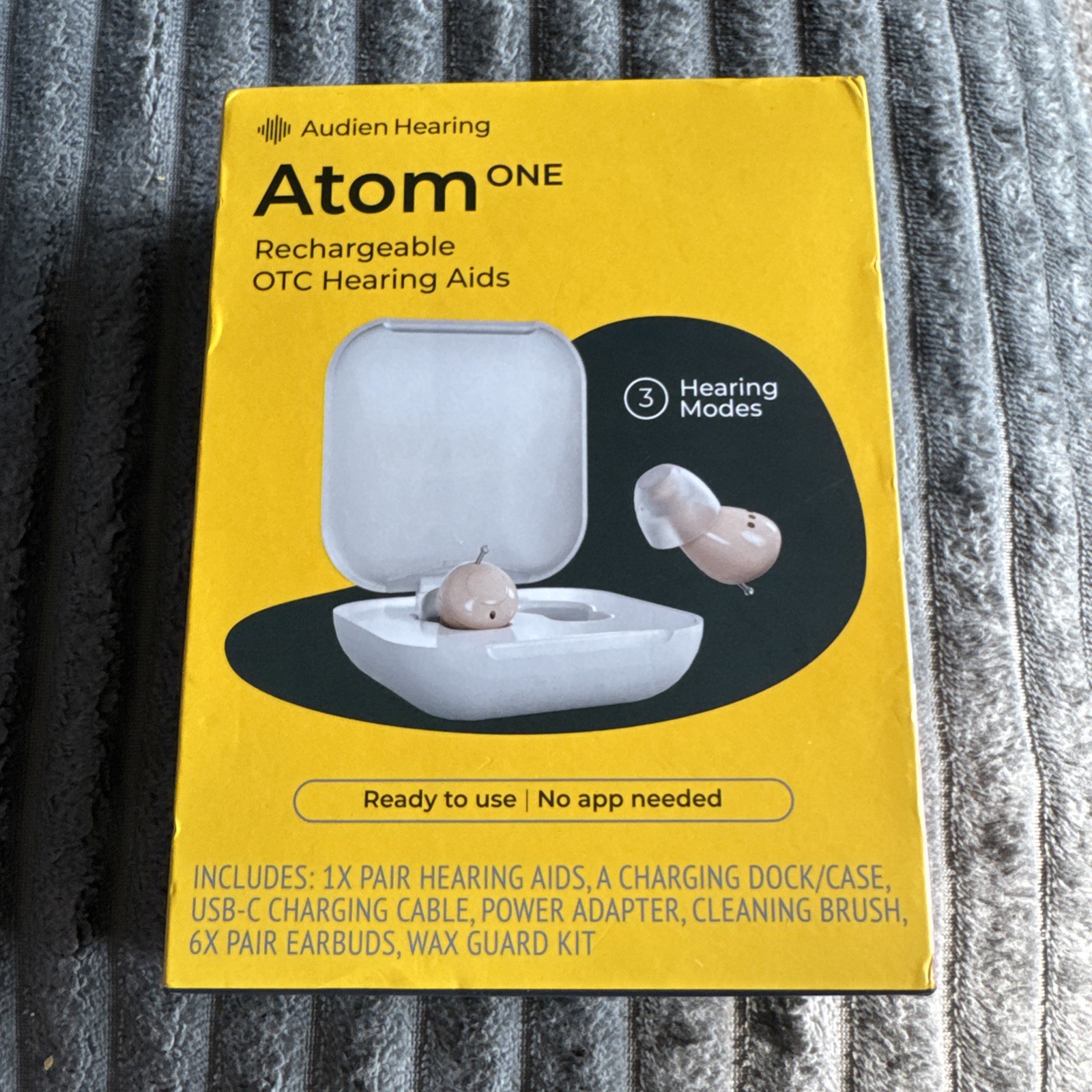 NEW Audien Hearing ATOM 1 Wireless Rechargeable OTC Hearing AIDS