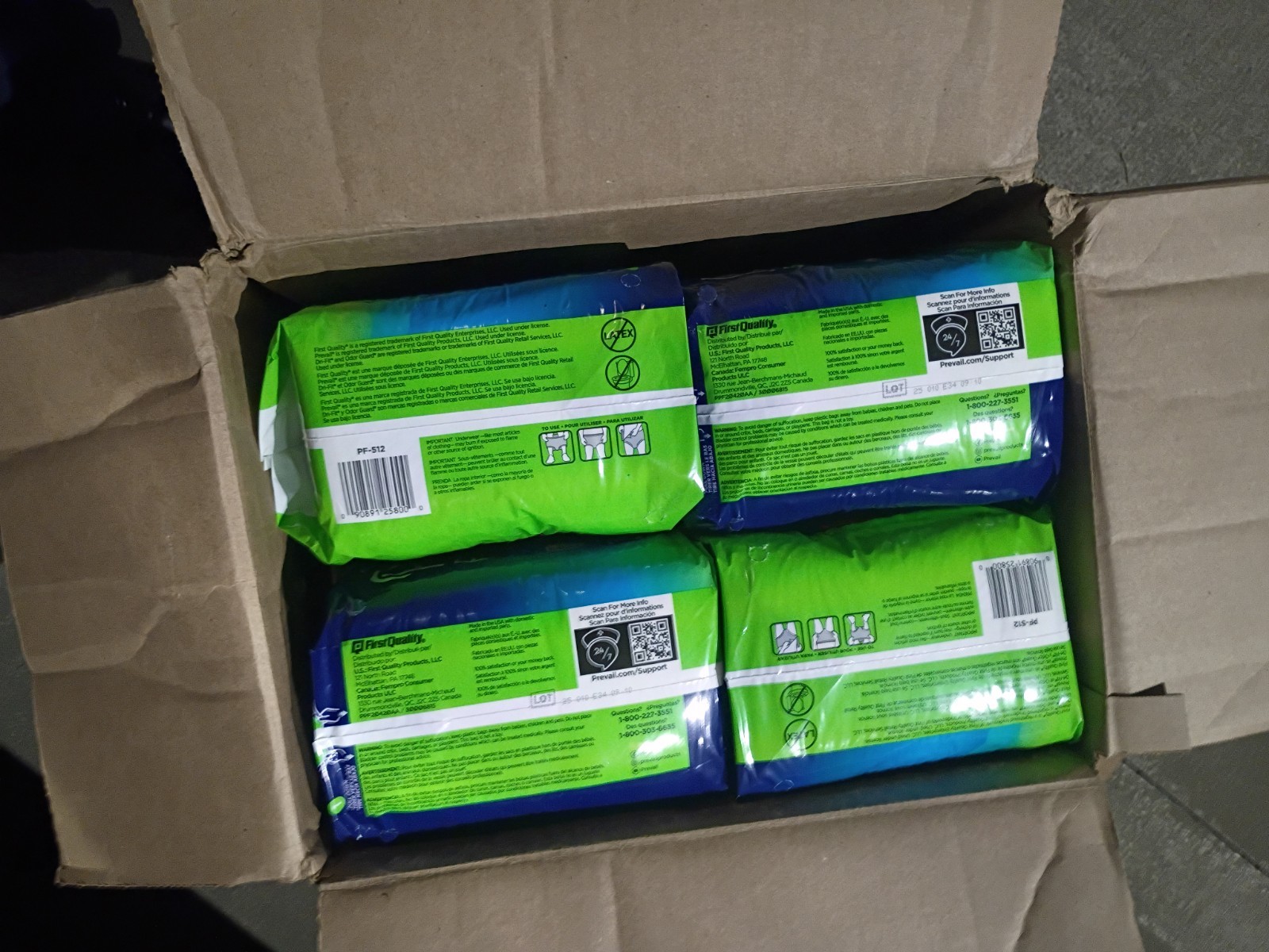 Prevail Per-Fit Medium 4 Bags Adult Unisex Daily Underwear/Diapers (80ct)