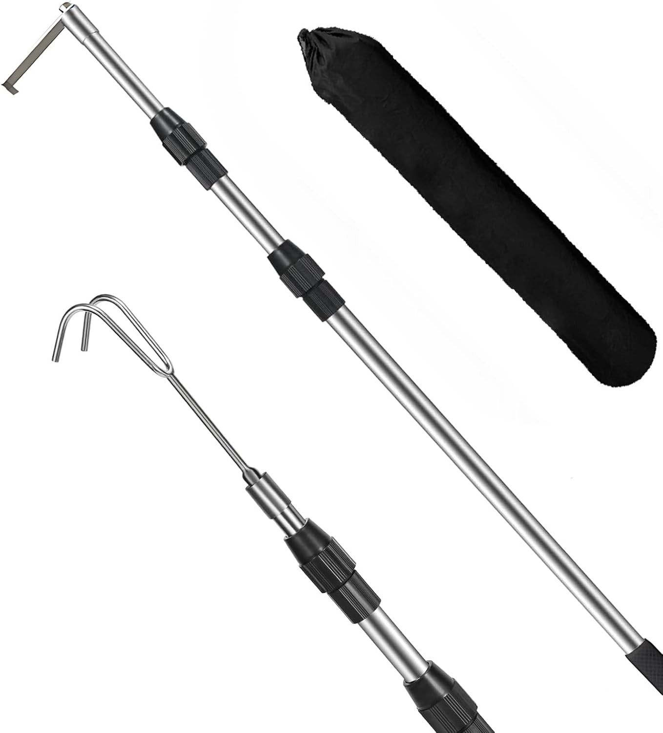 6.5Ft Truck Bed Cargo Retriever, Heavy Duty Pickup Cargo Grabber Reach Black