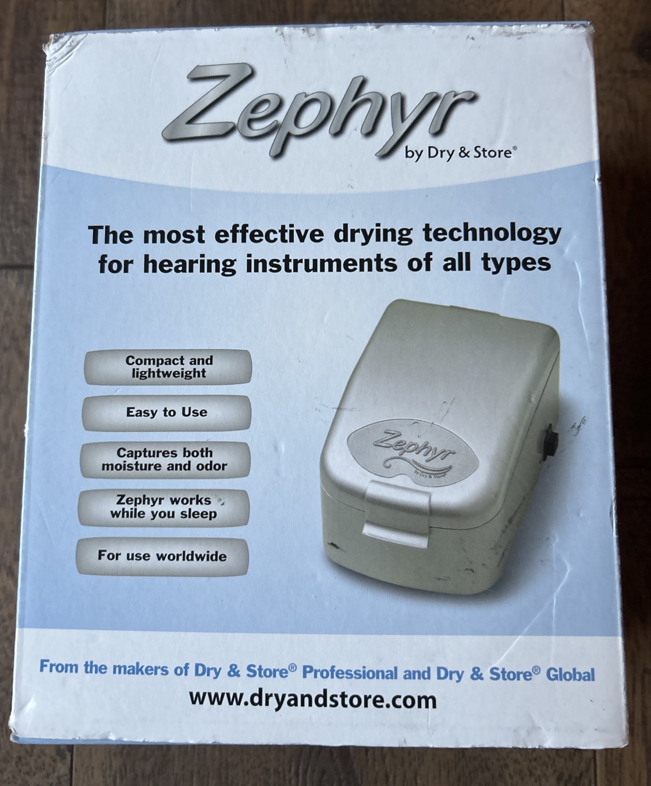 Zephyr by Dry & Store Hearing Aid Cochlear Implant Dryer New Condition Open Box