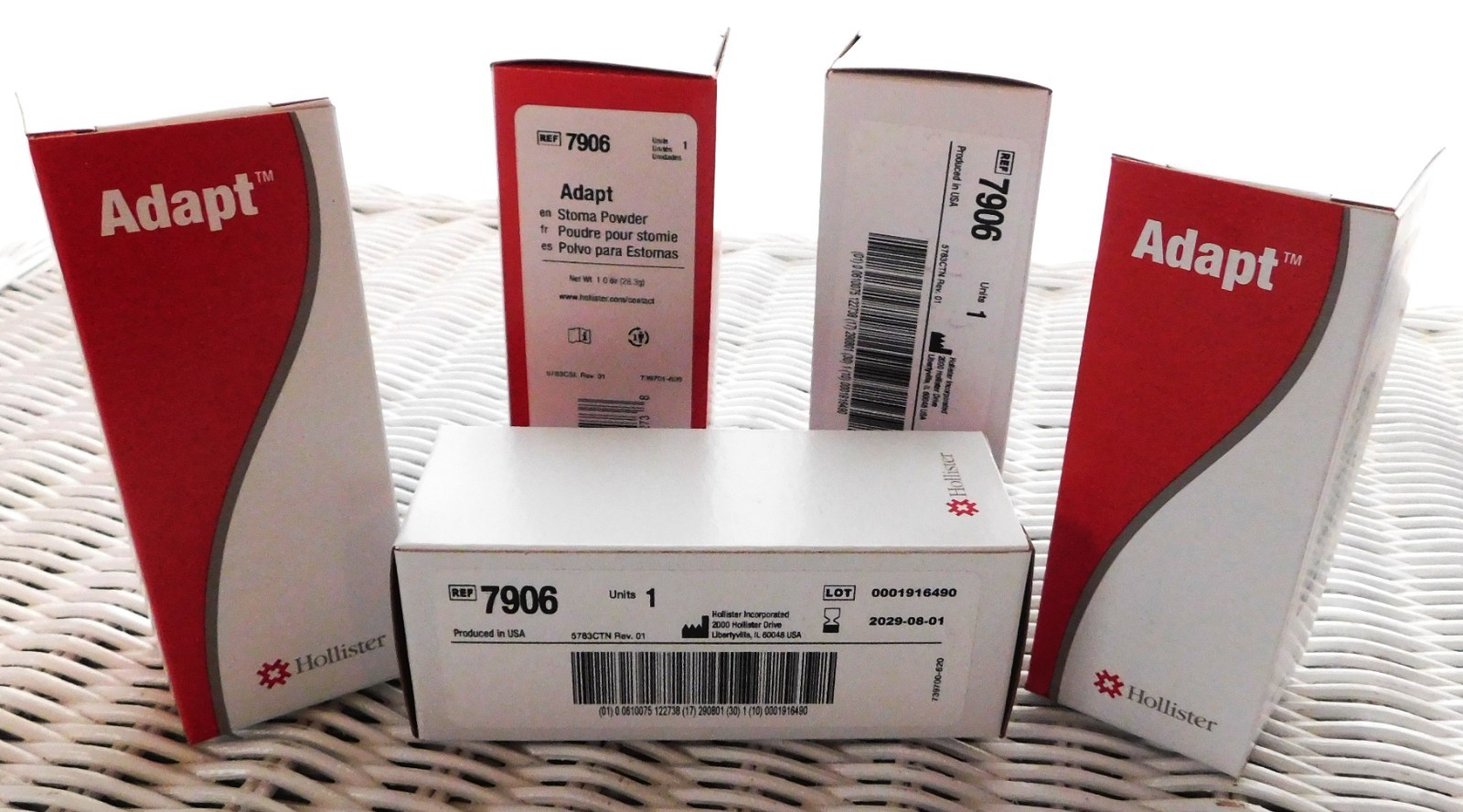 5 Hollister 7906 Adapt Stoma Powder 1.0 OZ Bottles 2029-08-01 New Unused