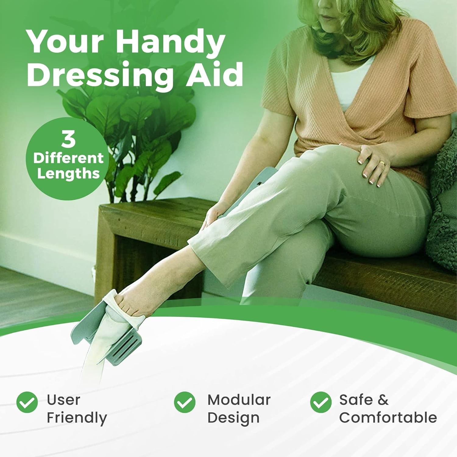 Sock Ox Adjustable Aid with Long Handle Shoe Horn – Effortless Dressing Solution