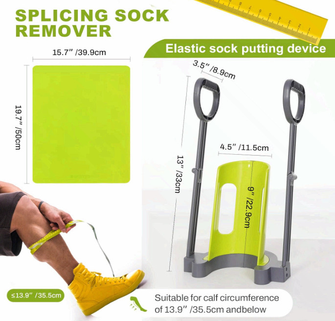 Compression Sock Aid Device w/ Silicone Anti-Slip Mat for Seniors Stocking Aid