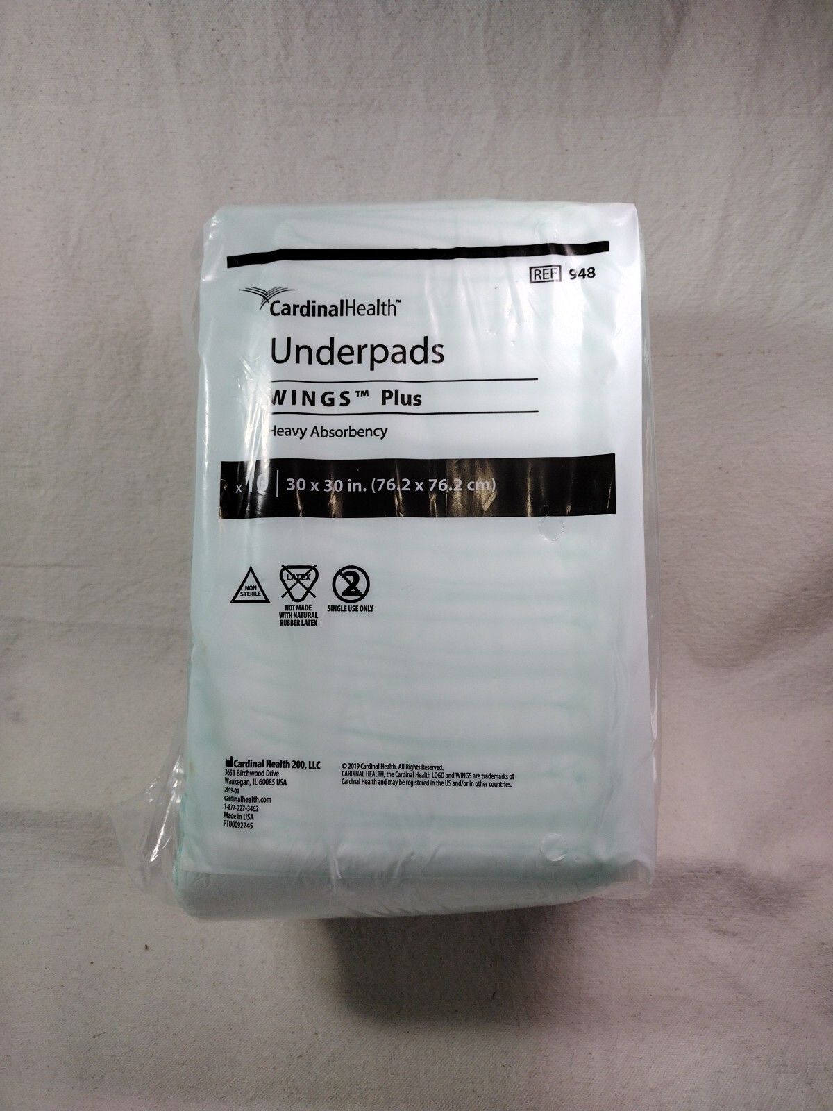 Cardinal Health Wings Plus Underpads Heavy Absorbency 30″ x30” 10 Count Mattress