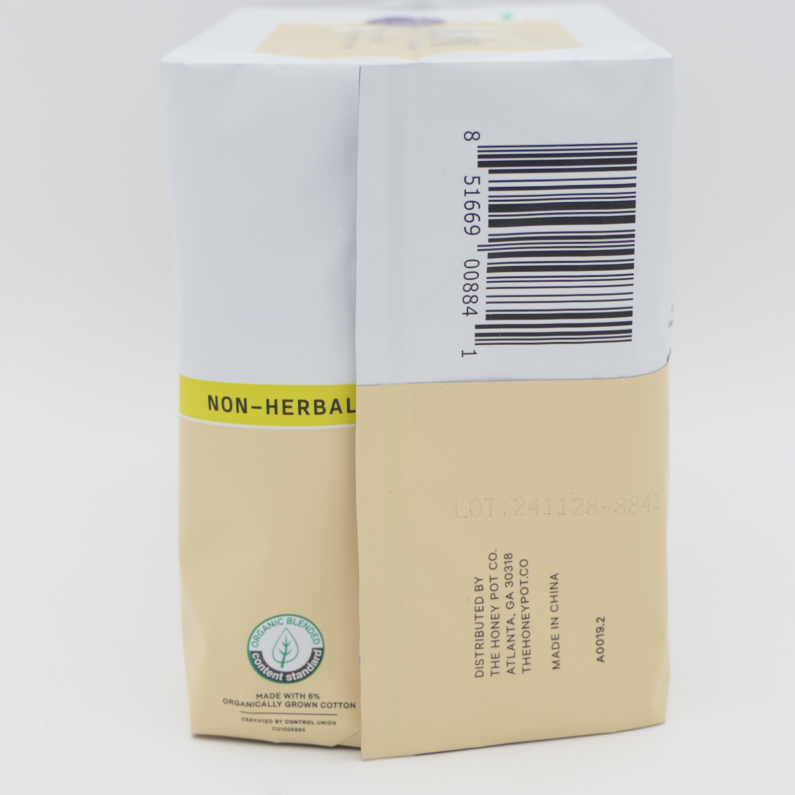 The Honey Pot Co Organic Cotton Cover Incontinence Ovenight Pads w/ Wings 3 Pks