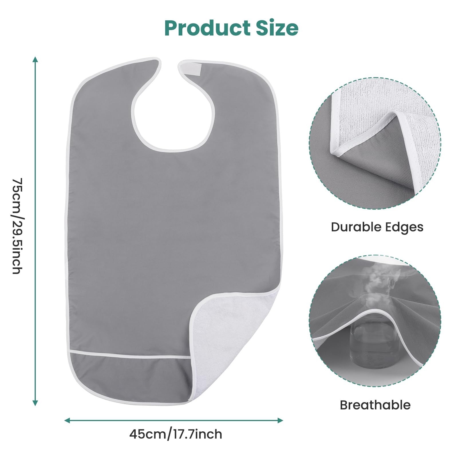 Adult Bibs for Men Women, Adult Bibs for Eating Waterproof Clothing Protector…